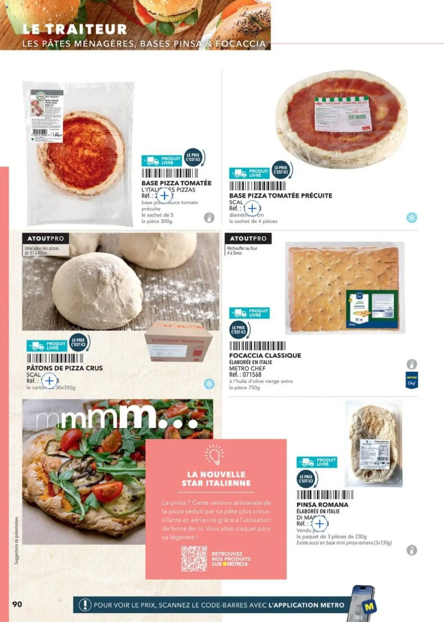 {H1} | Page: 90 | Produits: Pinsa, Base, Four, Pâtes