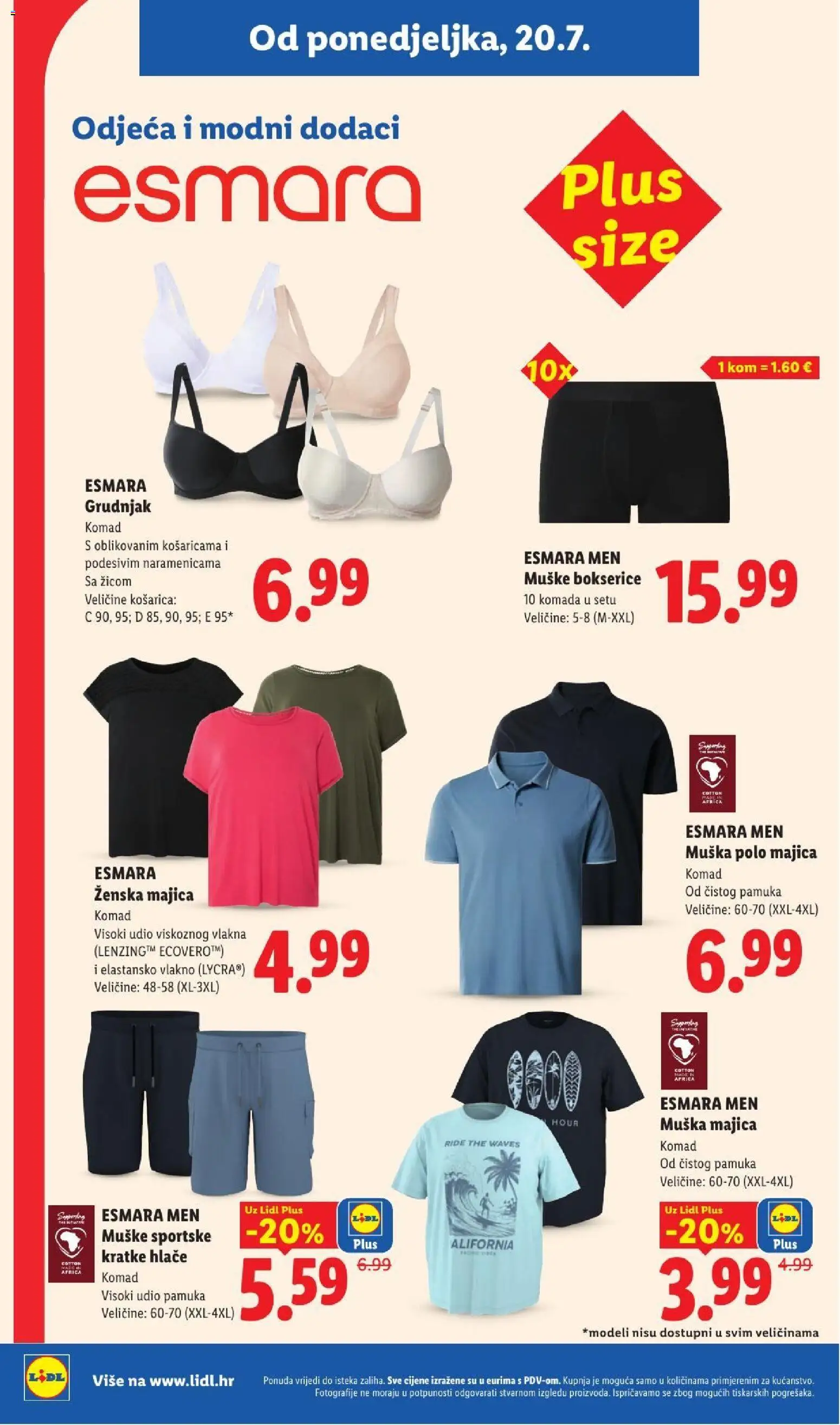 Lidl katalog | vrijedi od 20.07.2026 | Stranica: 32 | Proizvodi: Odjeća, Kratke hlače, Bokserice, Muška majica