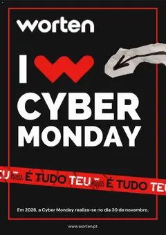 Pré-visualização Worten Cyber Monday aviso válido de 19/10/2026