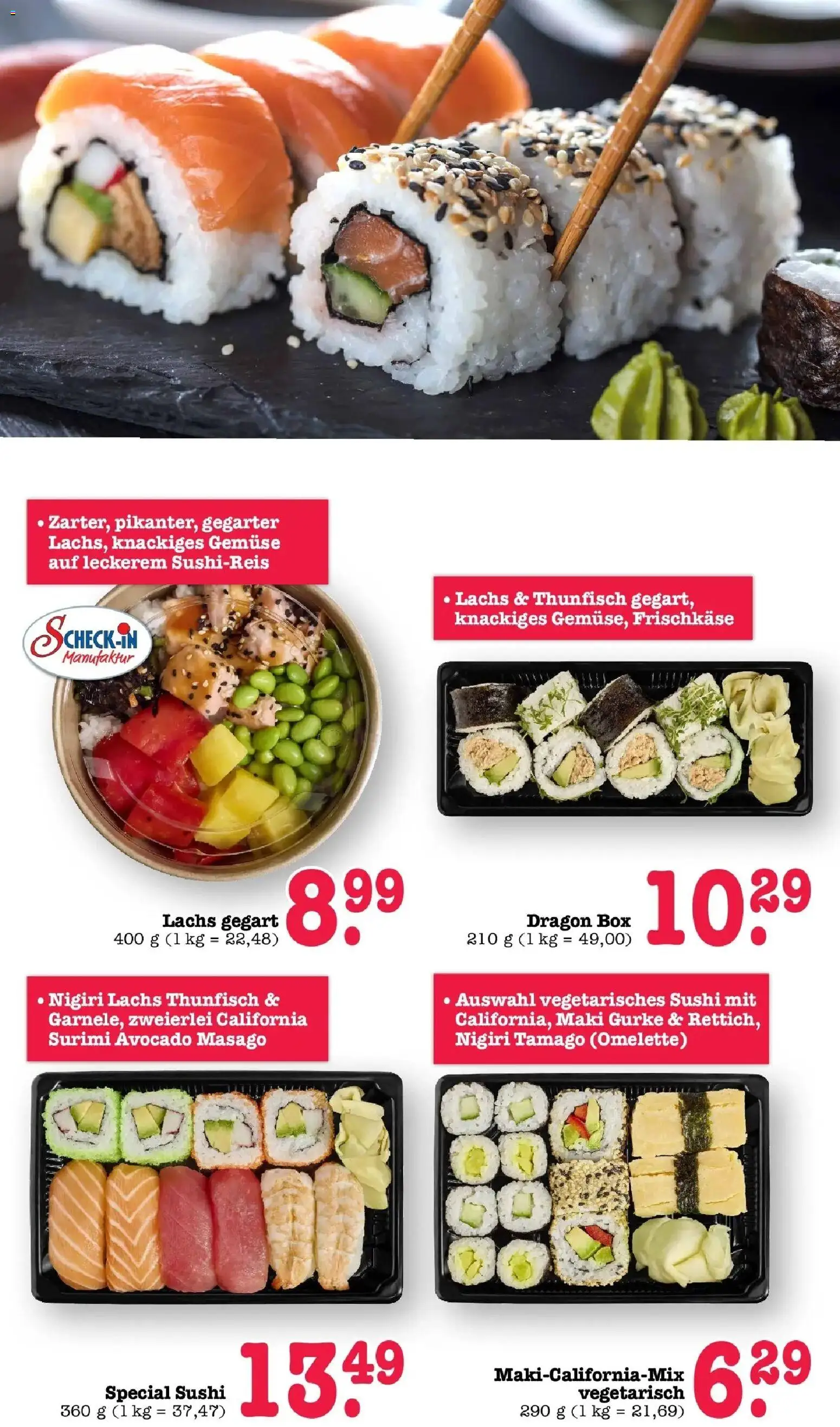 E center Prospekt Sinzheim – gültig ab 13.07.2026 | Seite: 14 | Produkte: Box, Avocado, Lachs, Gemüse