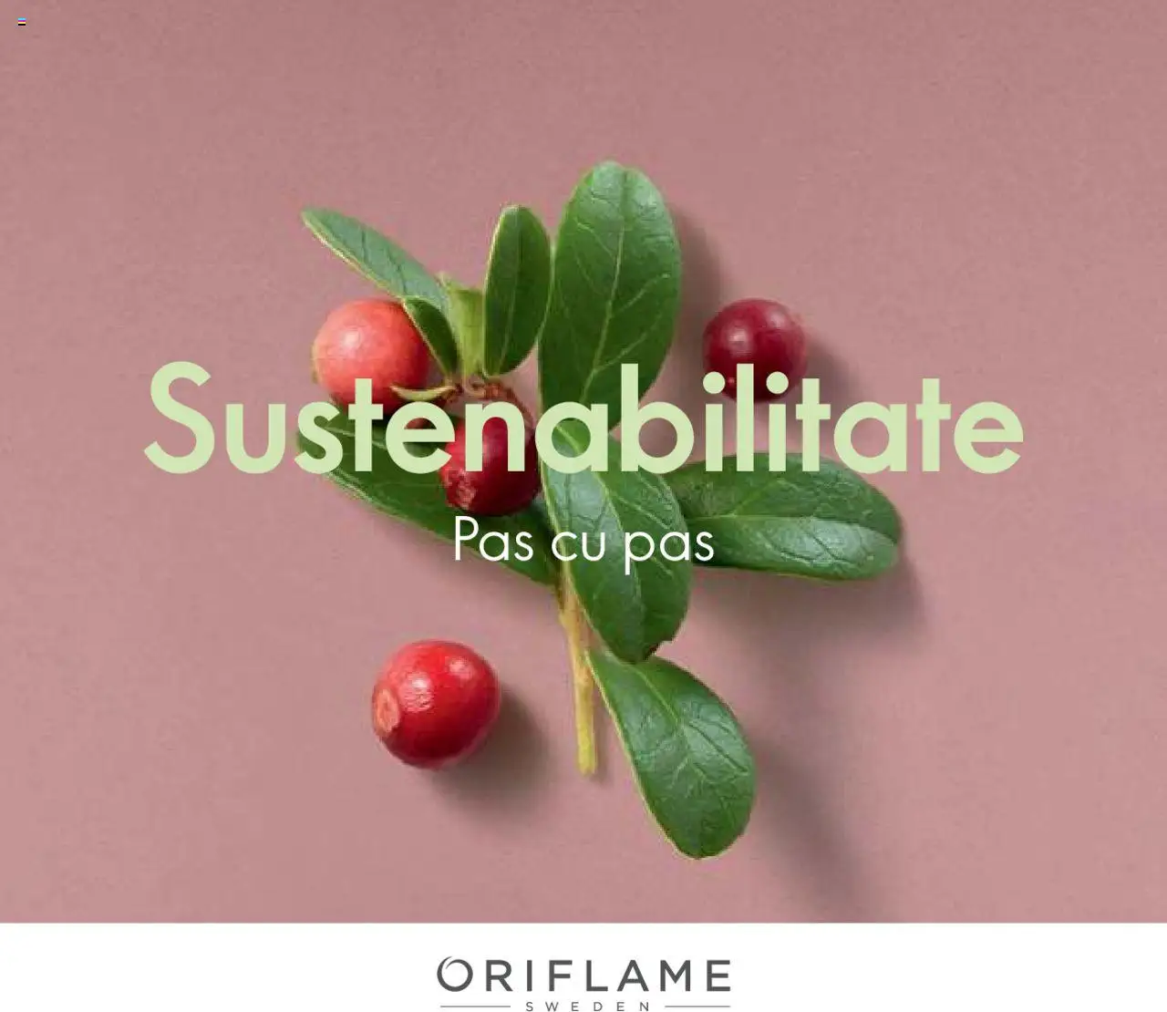 Oriflame catalog - Broșură Sustenabilitate catalogue cover