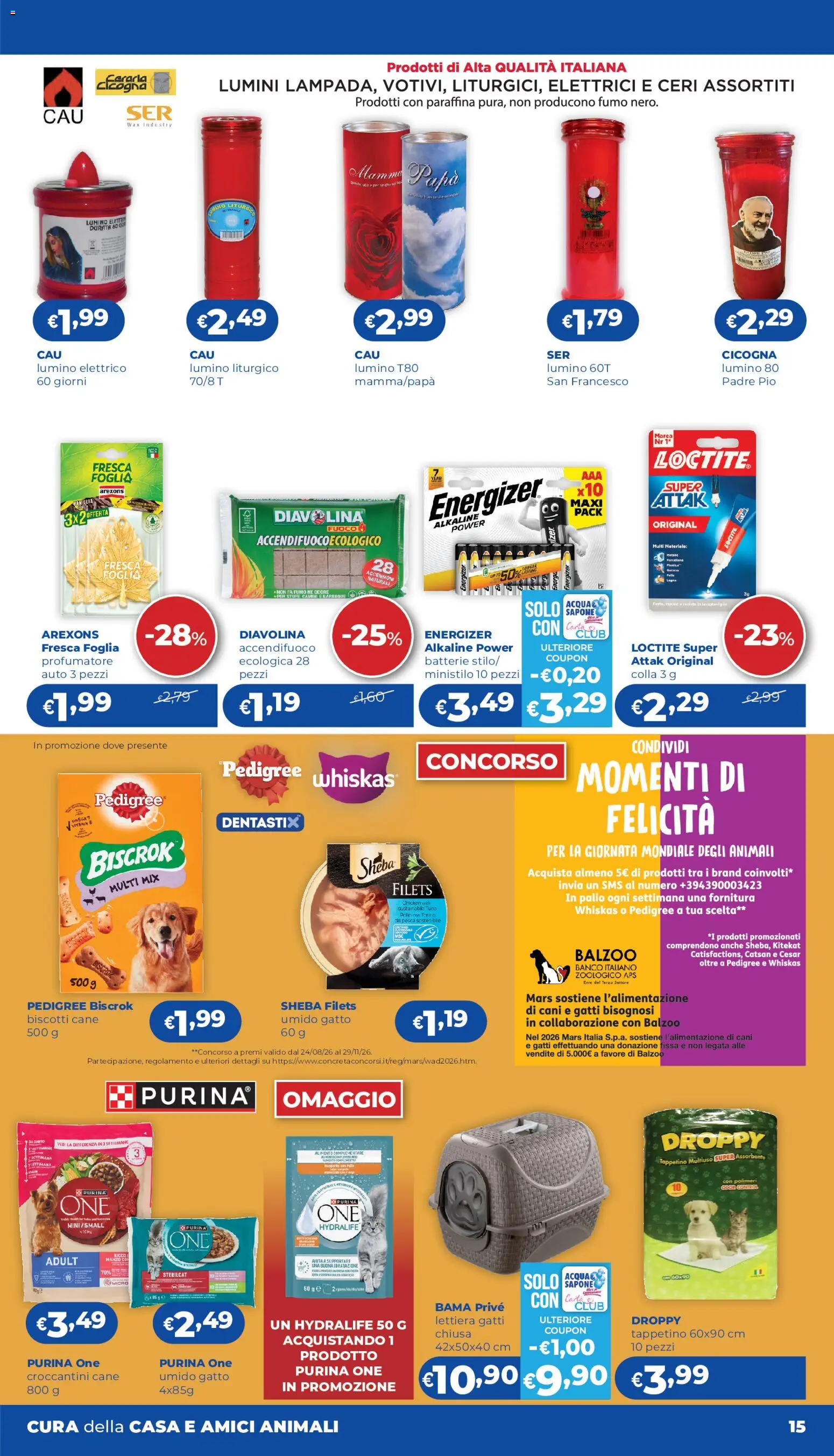 Volantino Acqua e Sapone del 15/10/2026 | Pagina: 15 | Prodotti: Sapone, Biscotti, Pesca, Colla