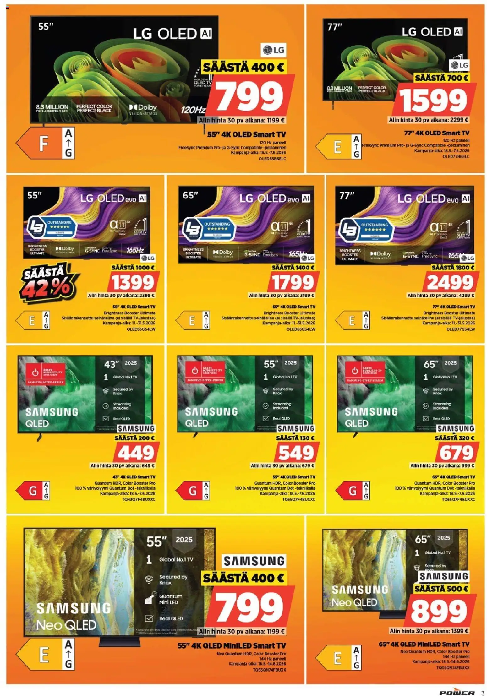 Power tarjoukset – voimassa 18.05.2026 alkaen | Sivu: 3 | Tuotteet: TV