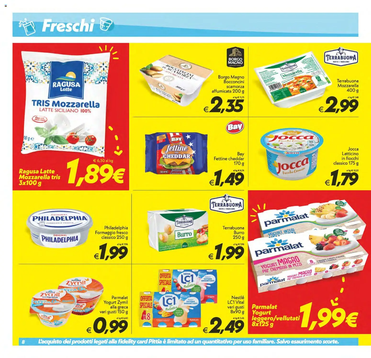 Volantino SuperConveniente del 11/09/2026 | Pagina: 8 | Prodotti: Fiocchi, Cheddar, Latte, Yogurt magro