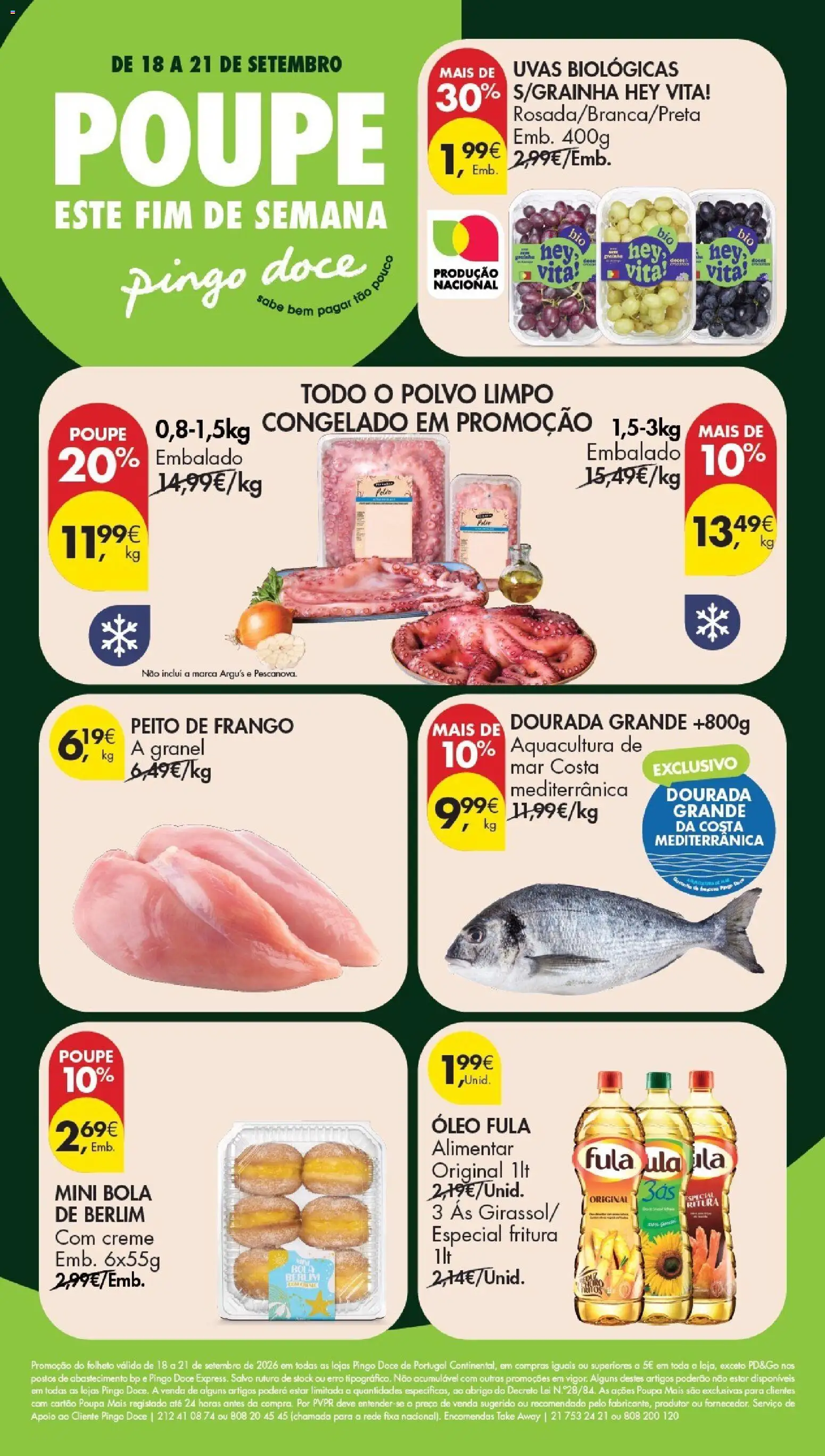 Pingo Doce Poupe este Fim de Semana │ válido de 18/09/2026 | Página: 1 | Produtos: Dourada, Polvo, Óleo, Creme