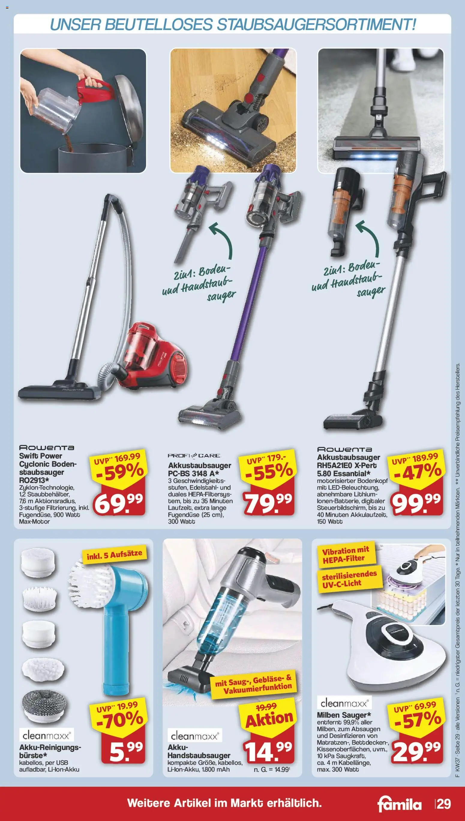 Famila Nordwest Prospekt – gültig ab 07.09.2026 | Seite: 31 | Produkte: USB, Staubsauger