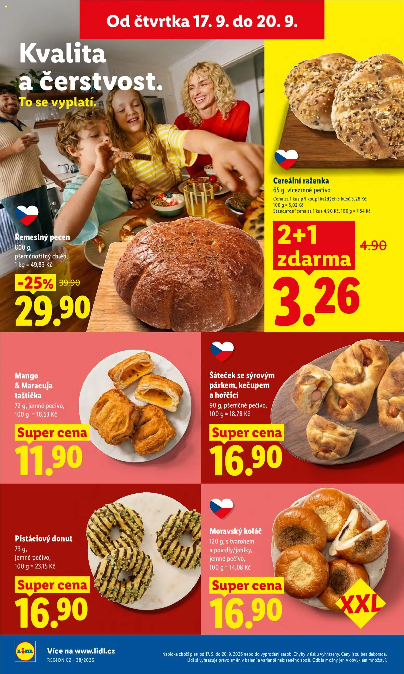 Lidl leták od 17.09.2026 | Strana: 10 | Produkty: Maracuja, Donut, Koláč, Pečivo