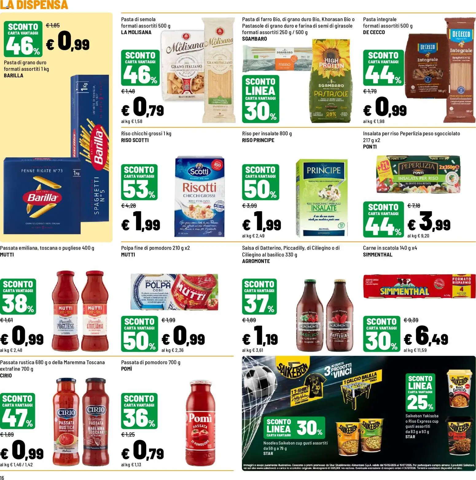 Volantino Iper del 12.06.2026 | Pagina: 16 | Prodotti: Riso, Passata di pomodoro, Mutti, Penne