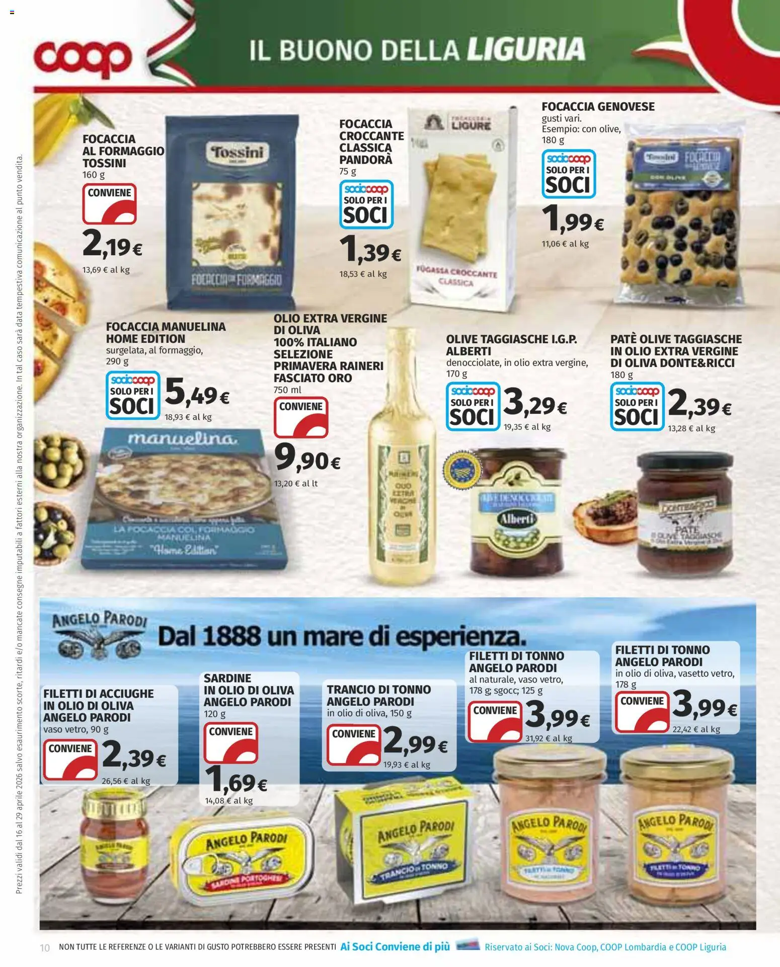 Volantino COOP del 16.04.2026 | Pagina: 10 | Prodotti: Olio, Data, Tonno, Olio di Oliva