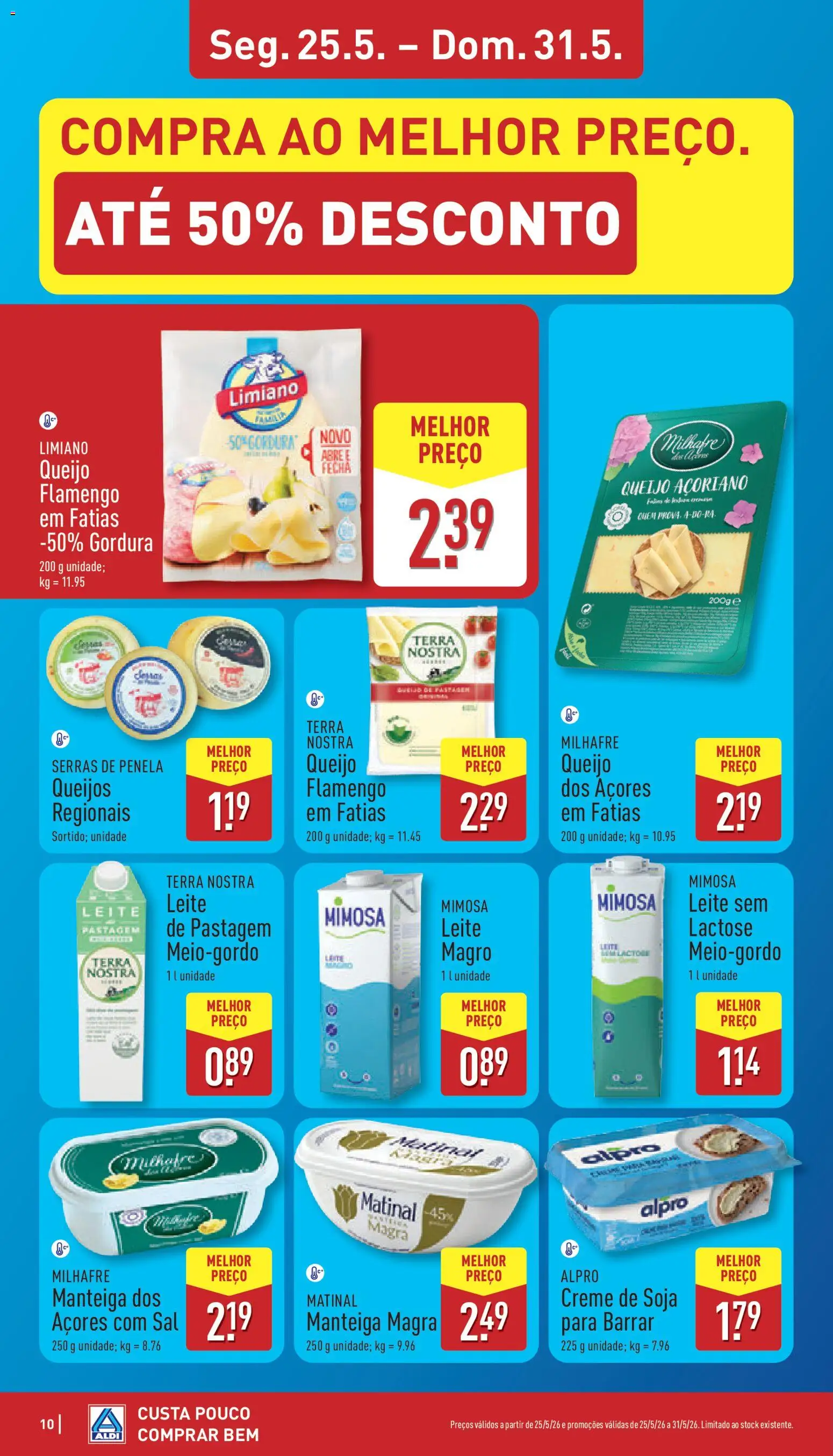 Aldi folheto │ válido de 25.05.2026 | Página: 10 | Produtos: Soja, Sal, Manteiga, Creme