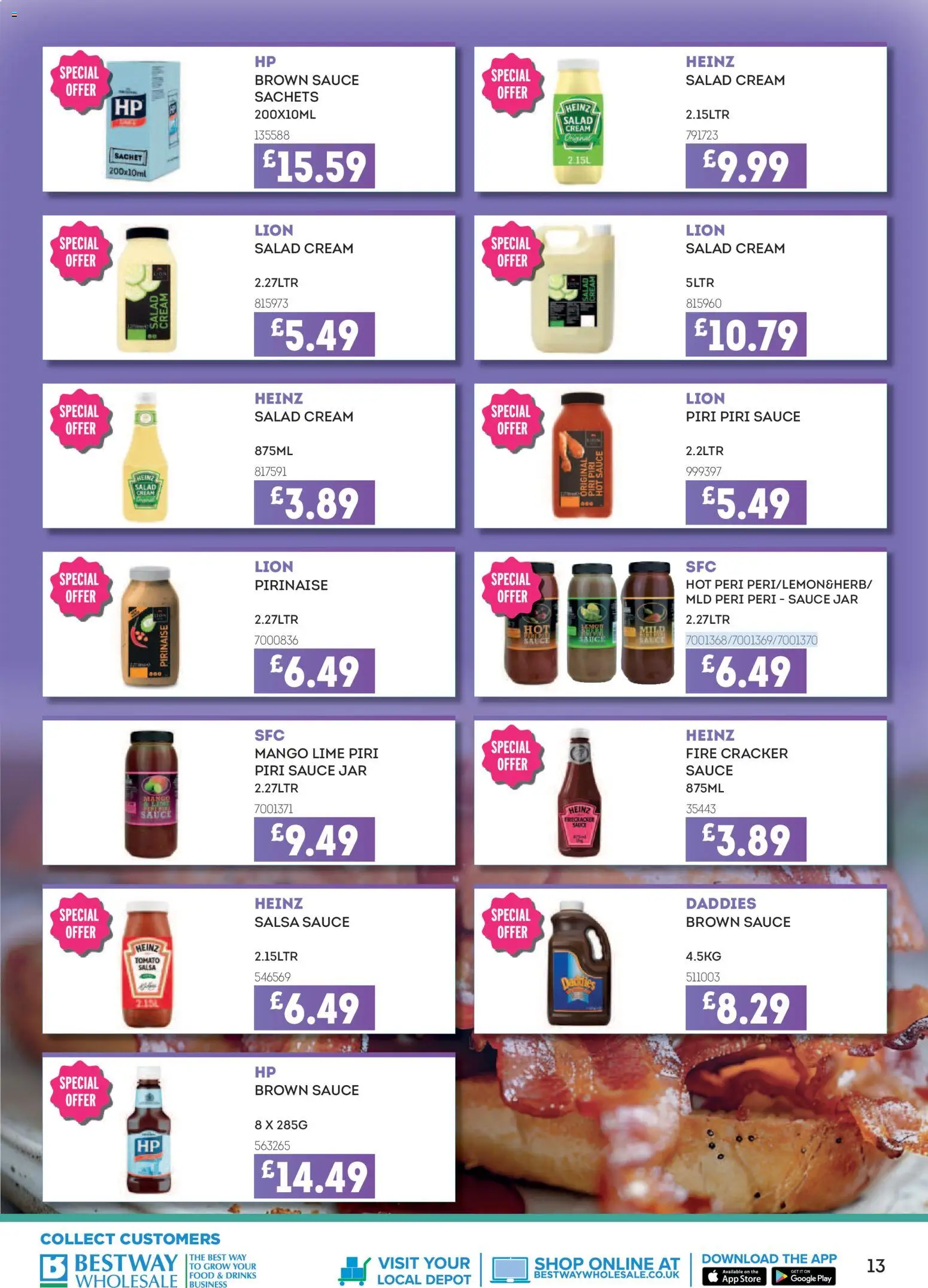 {H1} | Page: 13 | Products: Sauce, Lime, Salad, Tomato