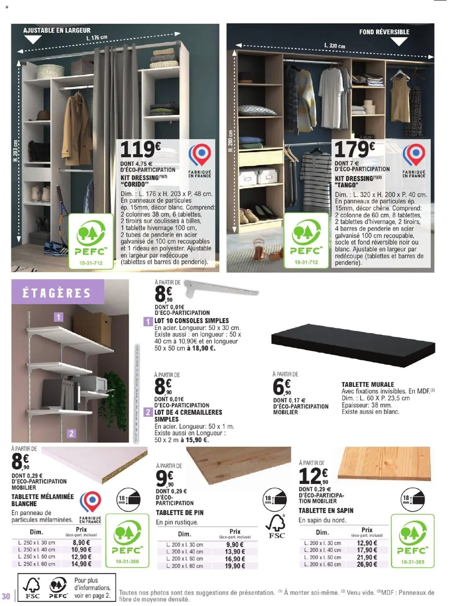 {H1} | Page: 30 | Produits: Penderie, Colonne, Tiroirs, Rideau
