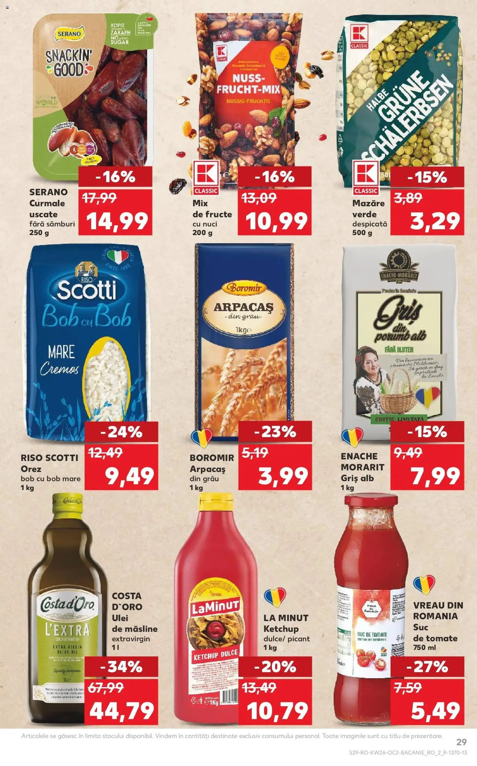 Noul catalog Kaufland – valabil de la 24.06.2026 | Pagină: 29 | Produse: Suc, Orez, Ketchup, Porumb
