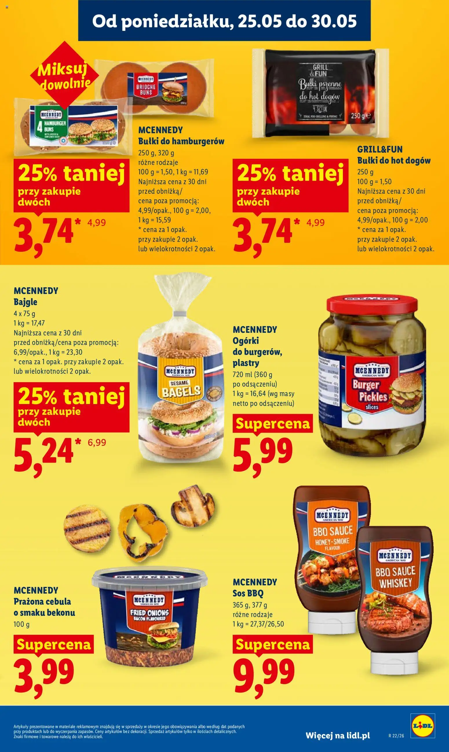 Lidl gazetka od 25.05.2026 | Strona: 89 | Produkty: Hamburger, Grill, Bułki do hot dogów, Ogórki