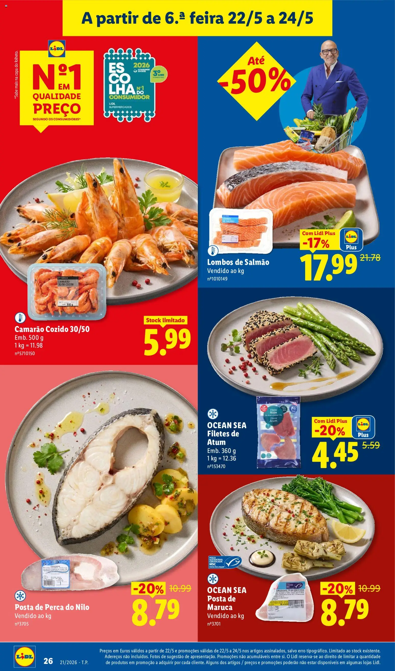 Lidl folheto │ válido de 18.05.2026 | Página: 26 | Produtos: Atum, Camarão, Salmão