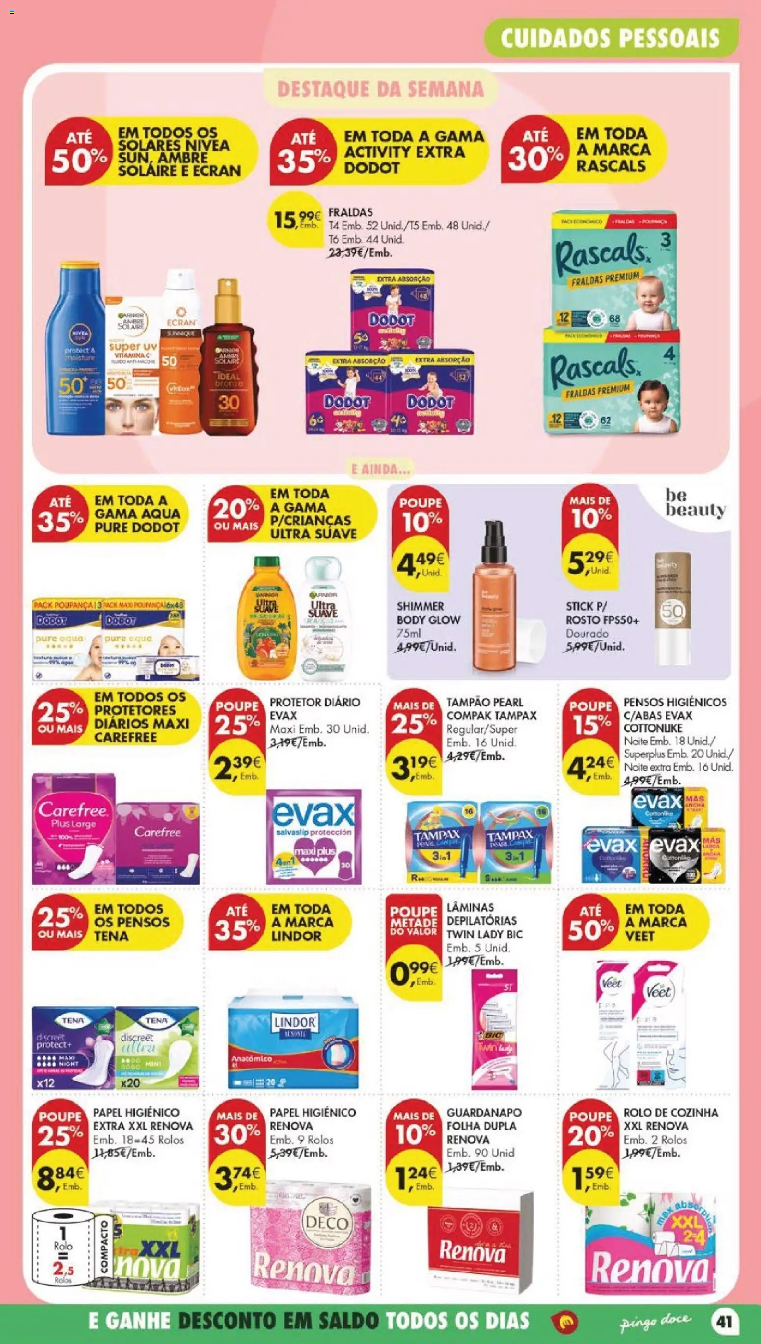 Pingo Doce folheto │ válido de 07/07/2026 | Página: 47 | Produtos: Papel higiénico, Pensos higiénicos, Fraldas, Vitamina c