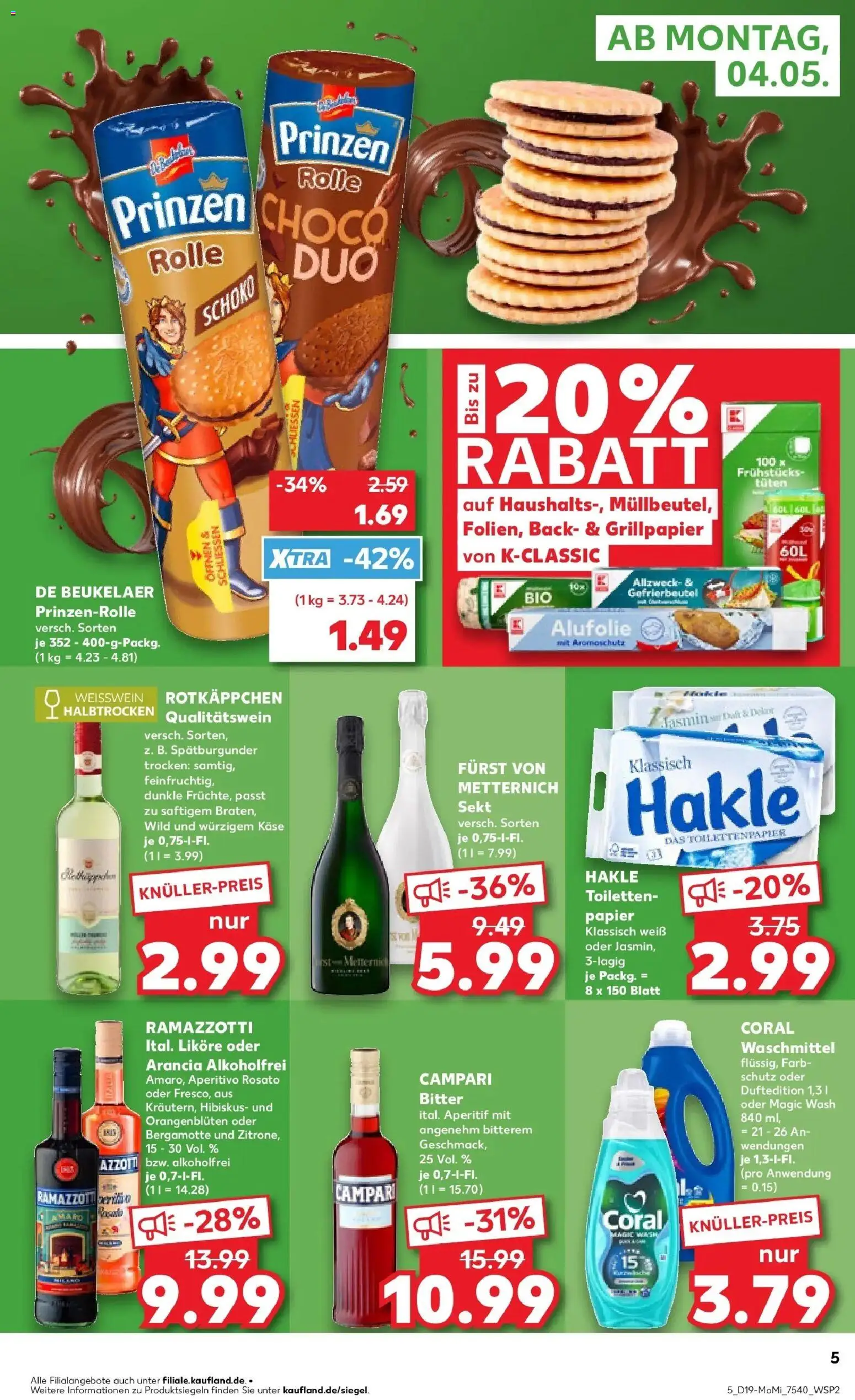 Prospekt Kaufland ab 04.05.2026 » Angebote Online zum Blättern | Seite: 5 | Produkte: Käse, Coral waschmittel, Waschmittel, Rotkäppchen