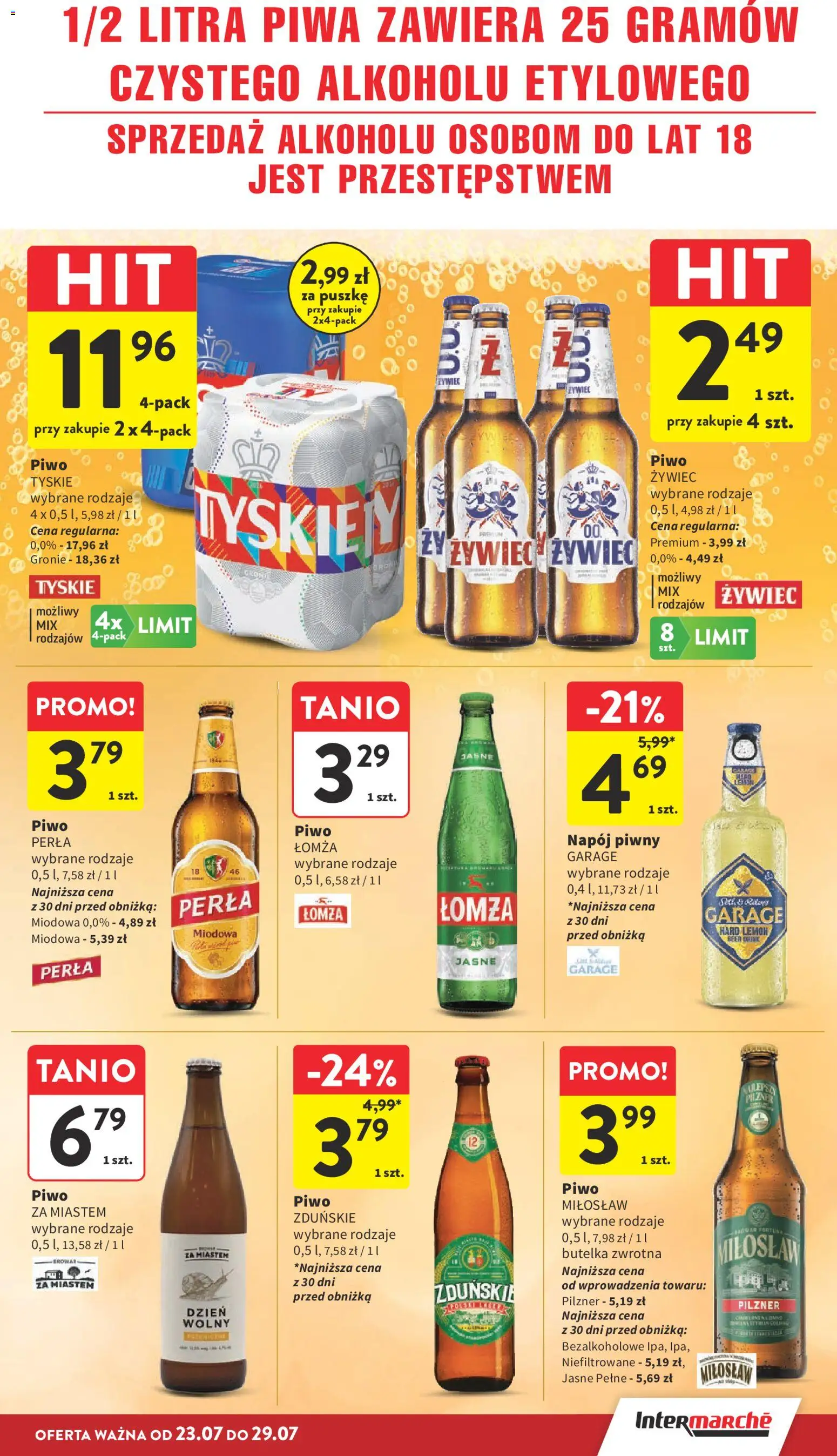 Intermarche gazetka od 23.07.2026 | Strona: 31 | Produkty: Piwo perła, Tyskie, Piwo