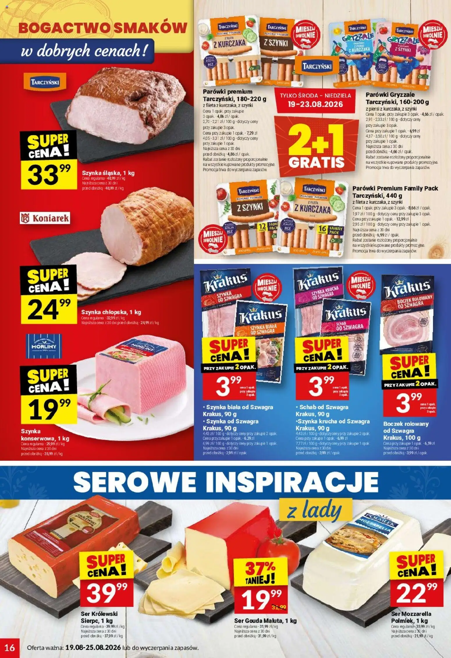 Twój Market gazetka od 19.08.2026 | Strona: 16 | Produkty: Piersi, Boczek, Ser, Mozzarella