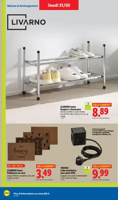 LIDL - Prévisualisation de LIDL catalogue valide à partir de 21.05.2026 | Page: 34 | Produits: USB, Prises, Étagère, Paillasson