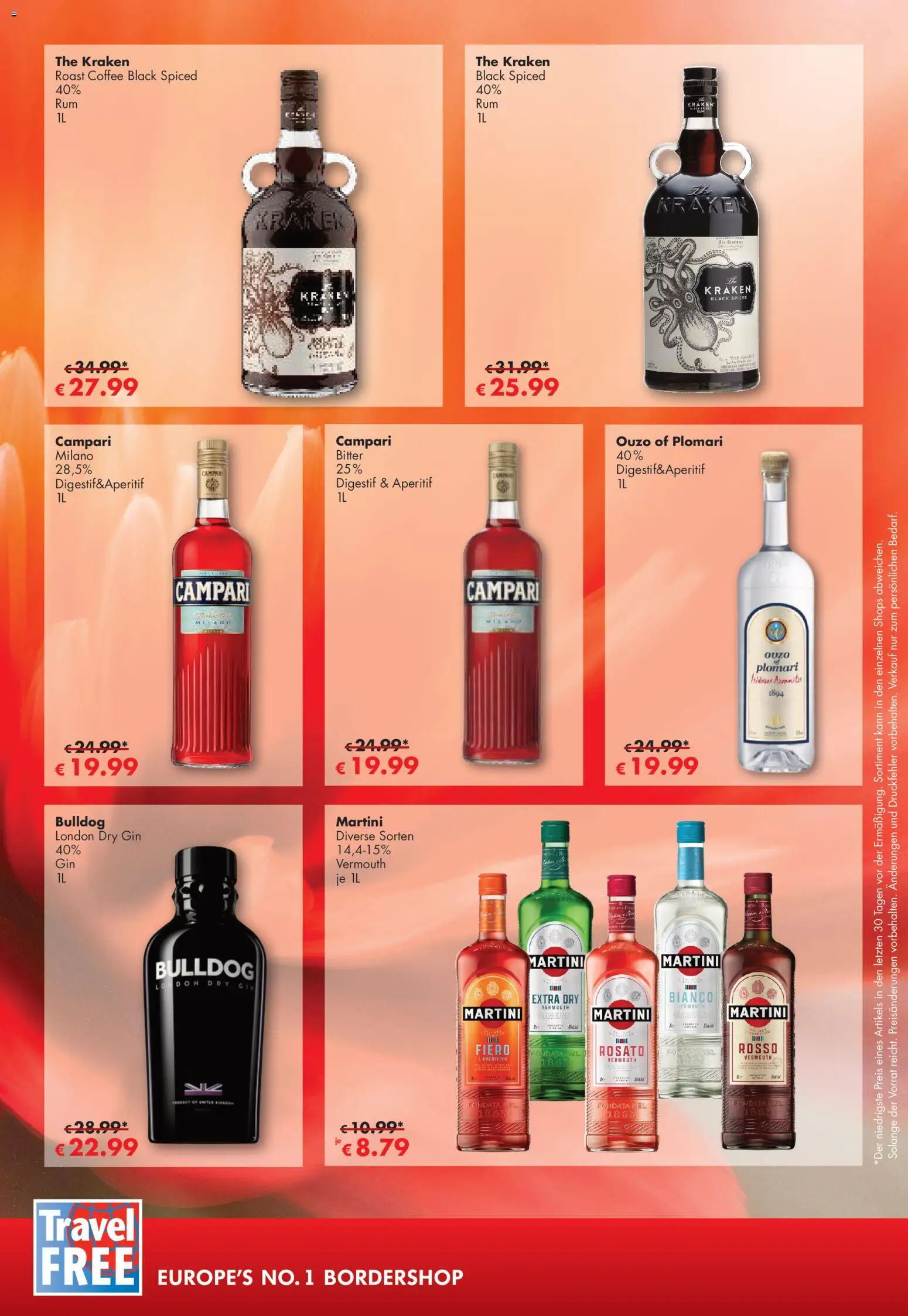 Travel Free Angebote – gültig ab 01.06.2026 | Seite: 9 | Produkte: Martini, Ouzo, Campari, Ouzo plomari