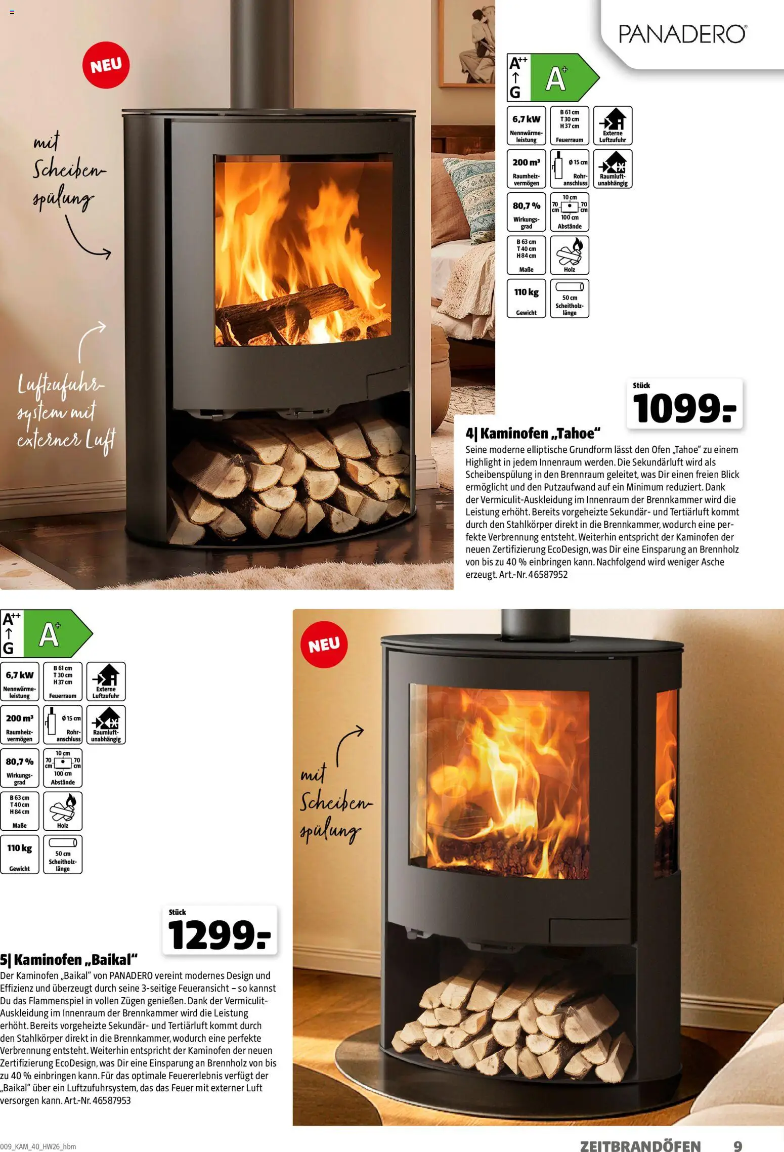 Hagebau Kaminofen & Zubehör – gültig ab 29.06.2026 | Seite: 9 | Produkte: Ofen, Gewicht, Spülung, Kaminofen