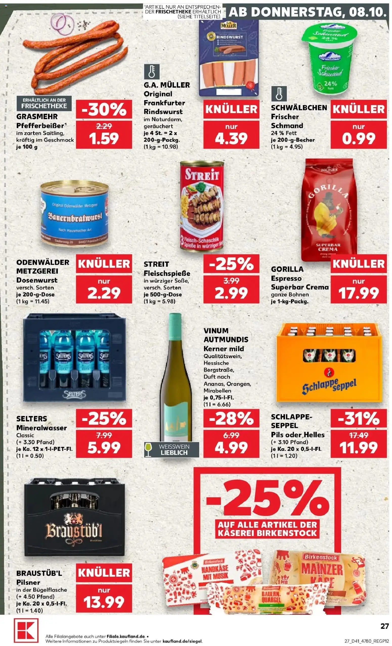 Prospekt Kaufland ab 05.10.2026 » Angebote Online zum Blättern | Seite: 37 | Produkte: Weißwein, Pils, Duft, Mineralwasser