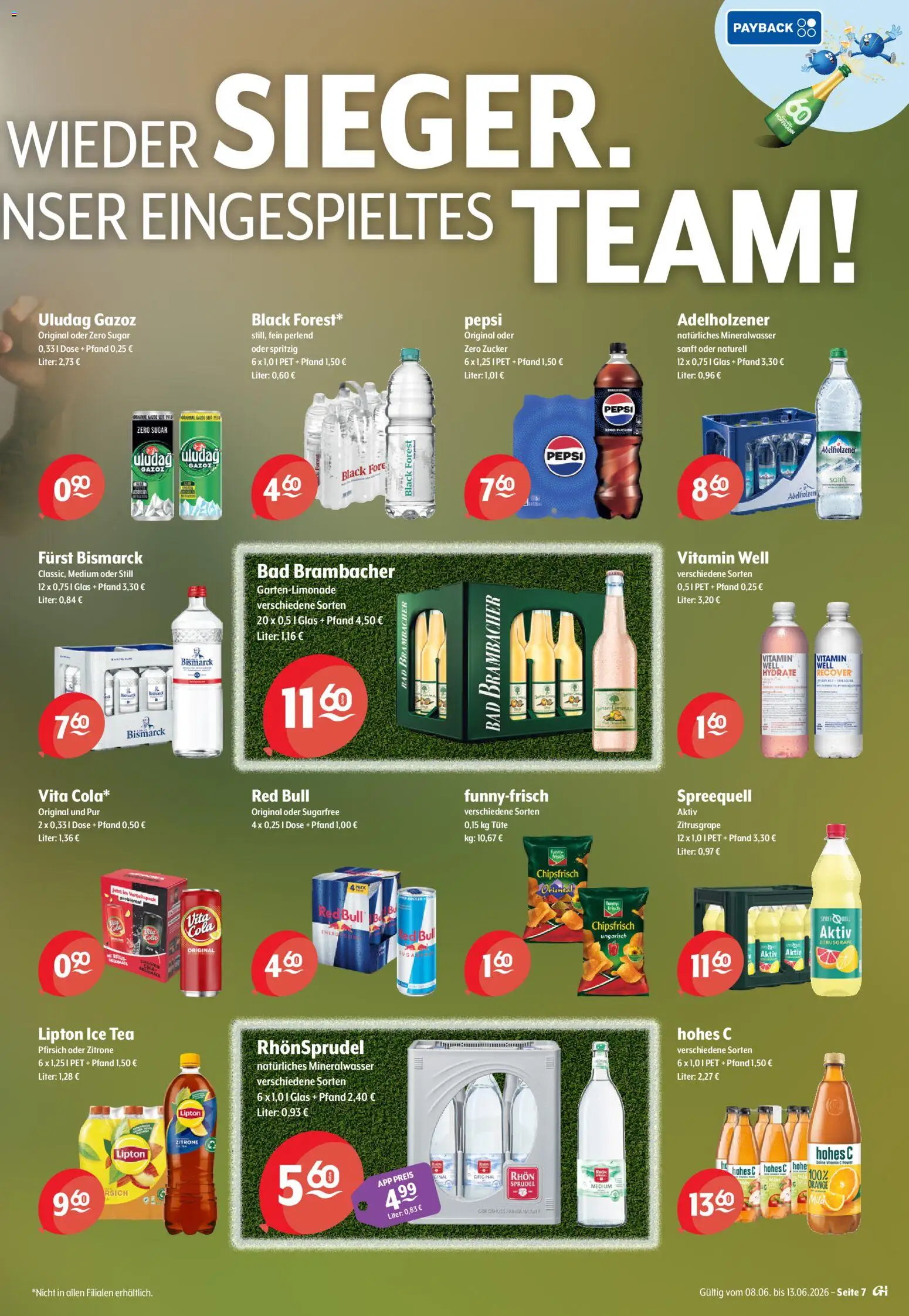 Getränke Hoffmann Brandenburg – gültig ab 08.06.2026 | Seite: 7 | Produkte: Cola, Adelholzener, Pfirsich, Rhonsprudel