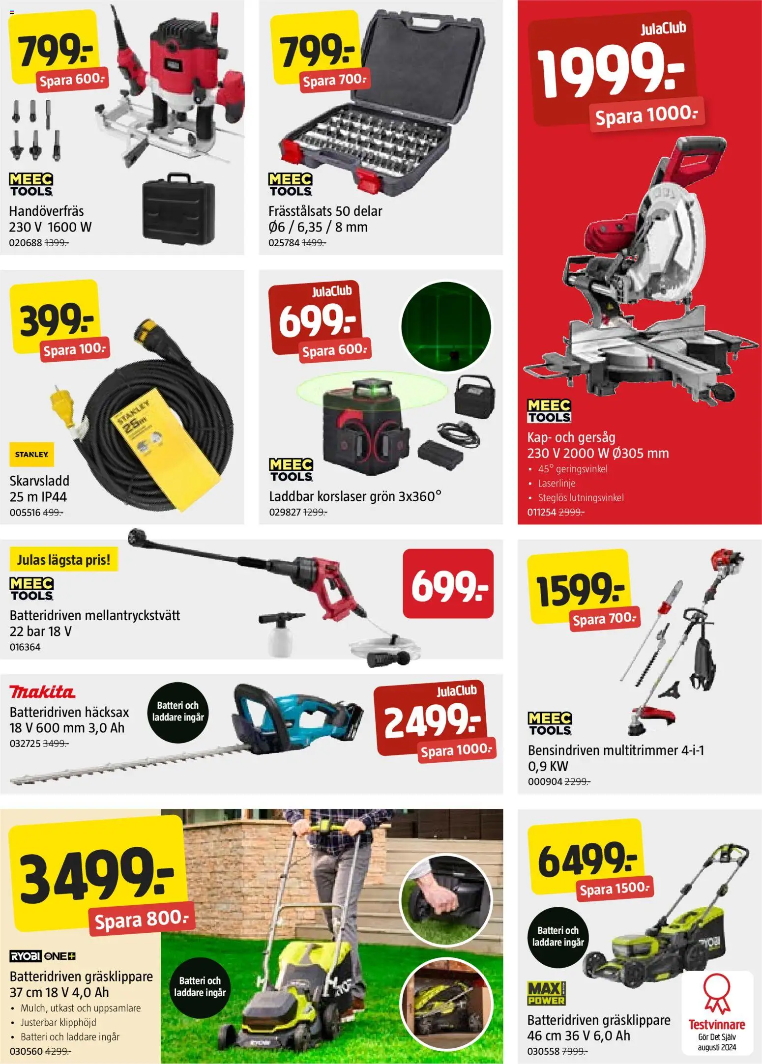Jula reklamblad aktuell från 11.06.2026 | Sida: 5 | Produkter: Gräsklippare, Häcksax, Batteri, Laddare