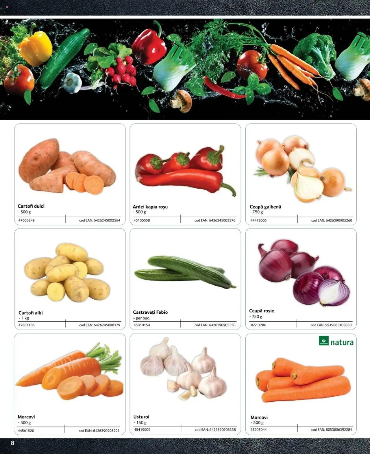 Noul catalog Selgros – valabil de la 09.02.2024 | Pagină: 8 | Produse: Morcovi, Castraveți, Ceapă, Usturoi