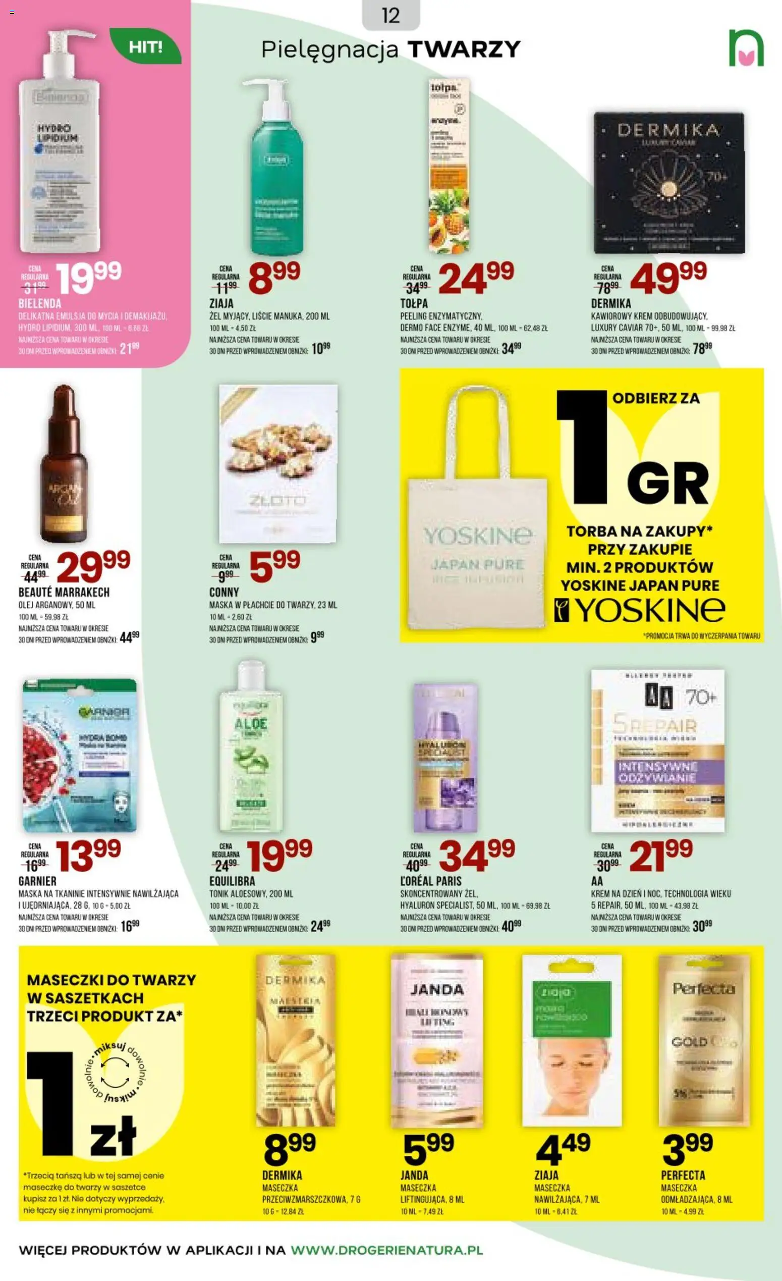 Drogerie Natura gazetka od 06.05.2026 | Strona: 12 | Produkty: Maseczki do twarzy, Maseczki, Olej, Peeling