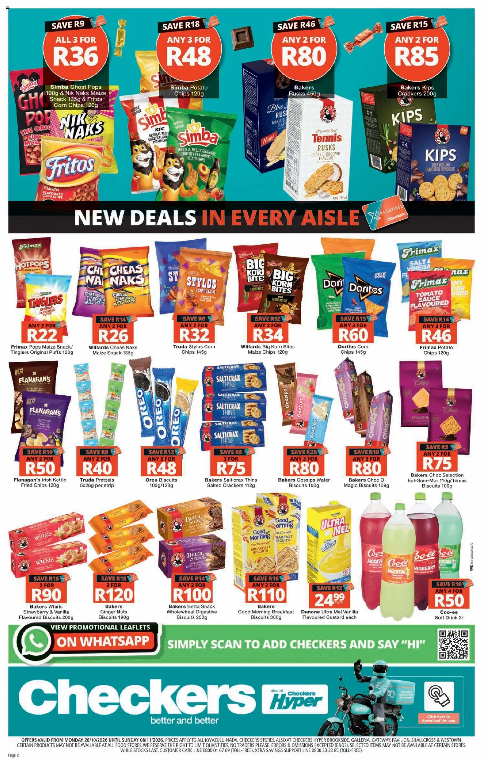 New Checkers catalogue – valid from 26/10/2026 | Page: 2 | Products: Custard, Vanilla, Chicken, Sauce