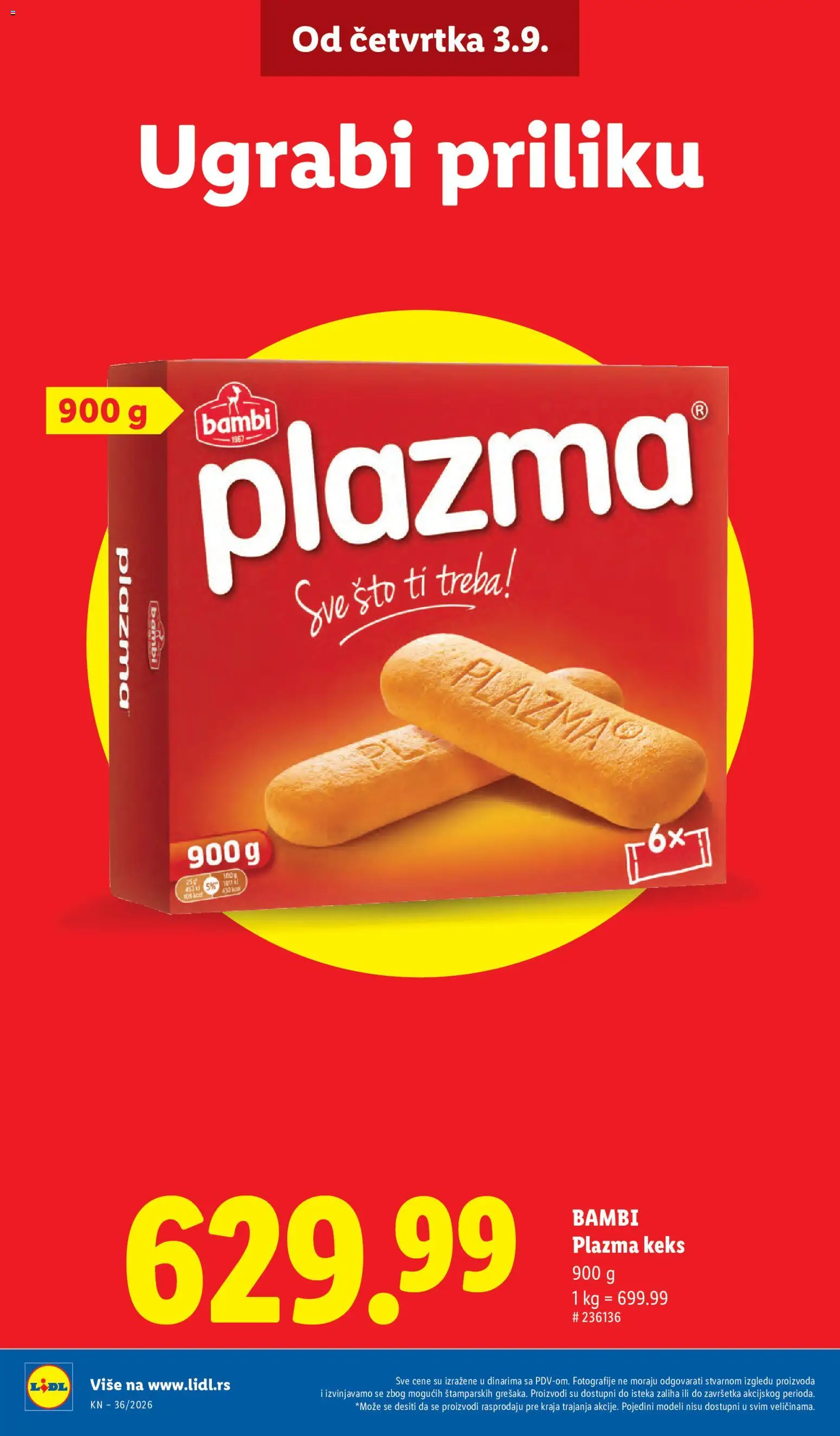 Lidl katalog - važi od 03.09.2026 | Strana: 10 | Proizvode: Keks, Sto, Plazma