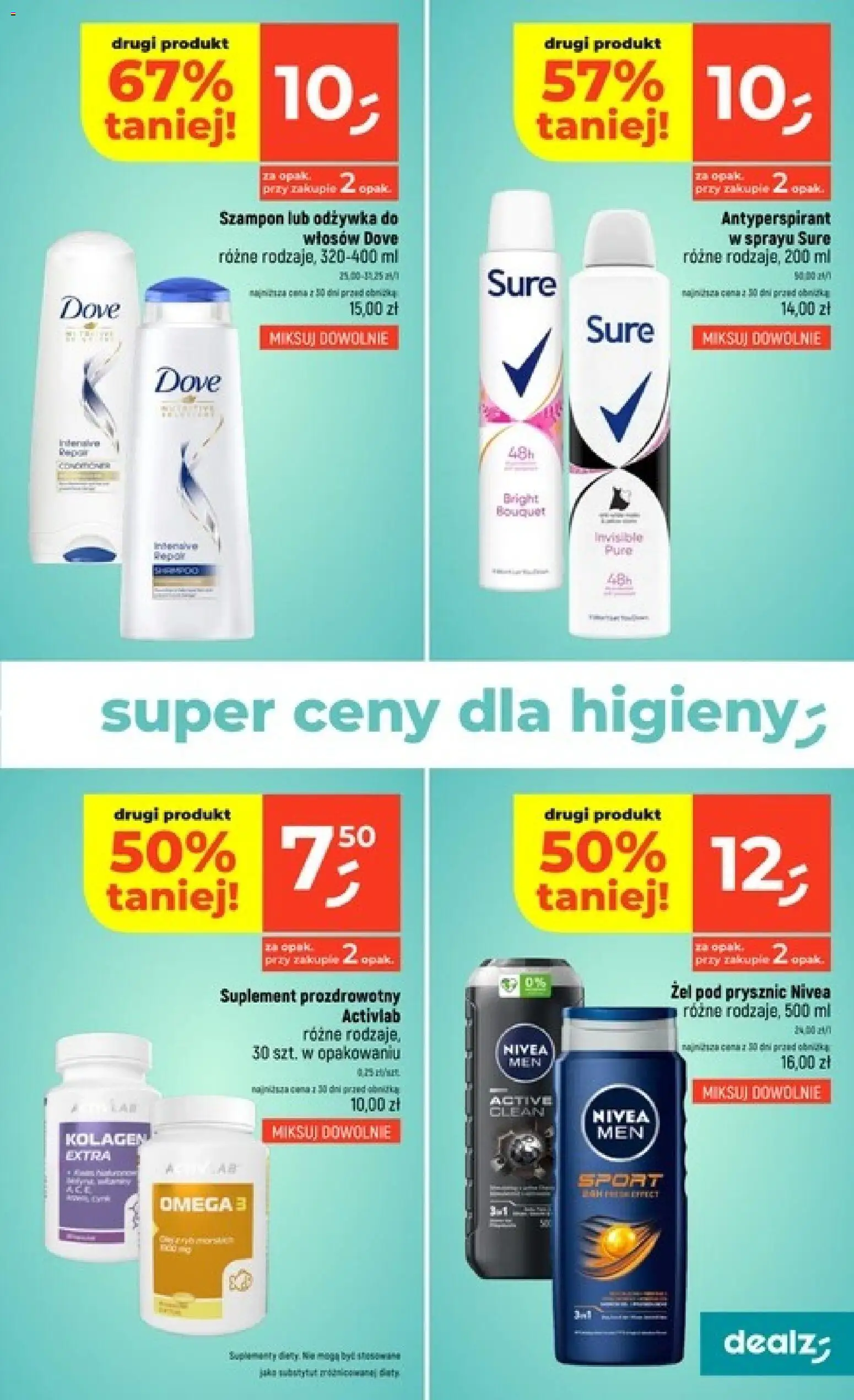Dealz gazetka od 03.09.2026 | Strona: 43 | Produkty: Odżywka, Dove, Żel pod prysznic, Antyperspirant