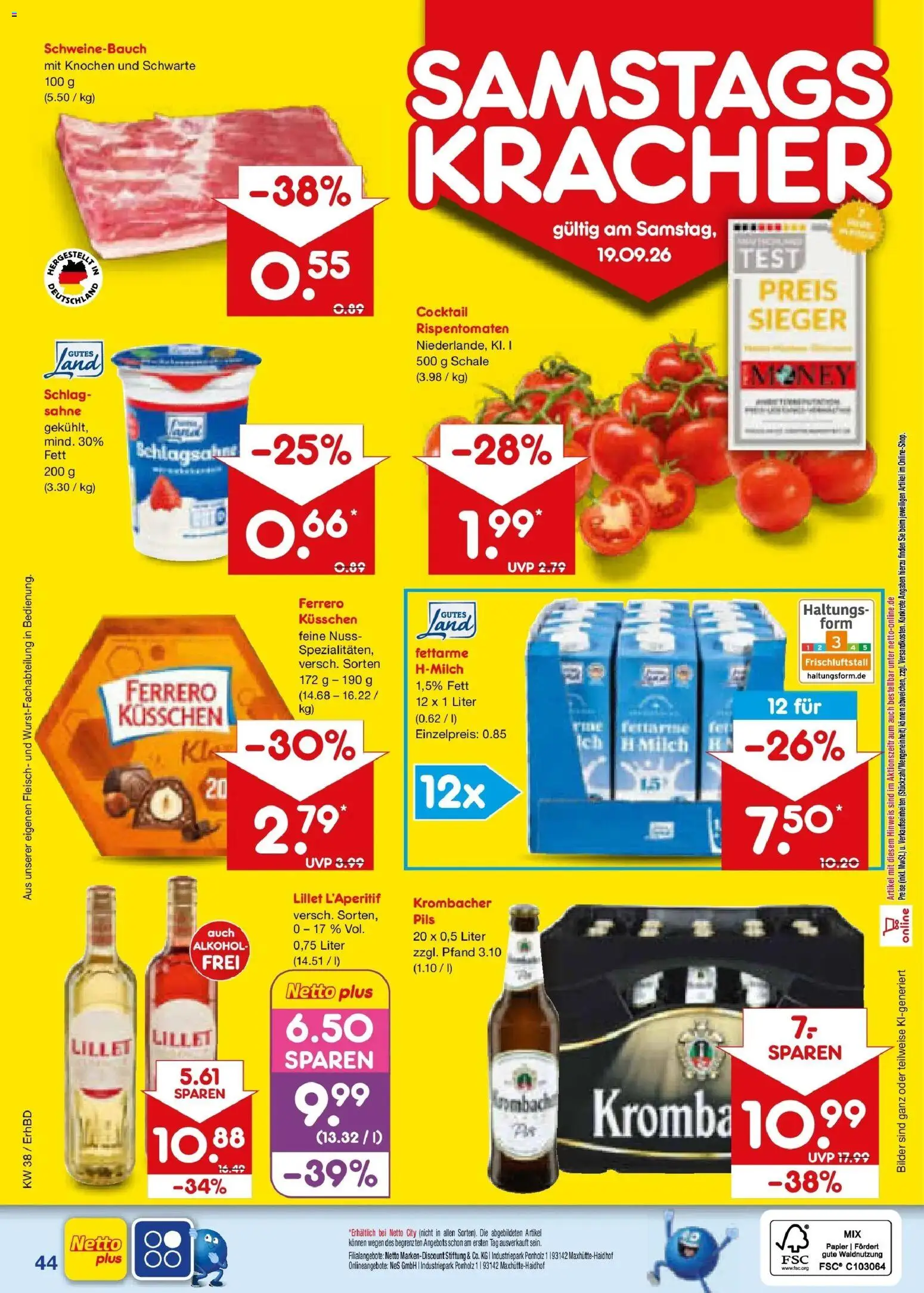 Netto Marken-Discount Prospekt Velden – gültig ab 14.09.2026 | Seite: 58 | Produkte: Lillet, Bilder, Krombacher, Sahne
