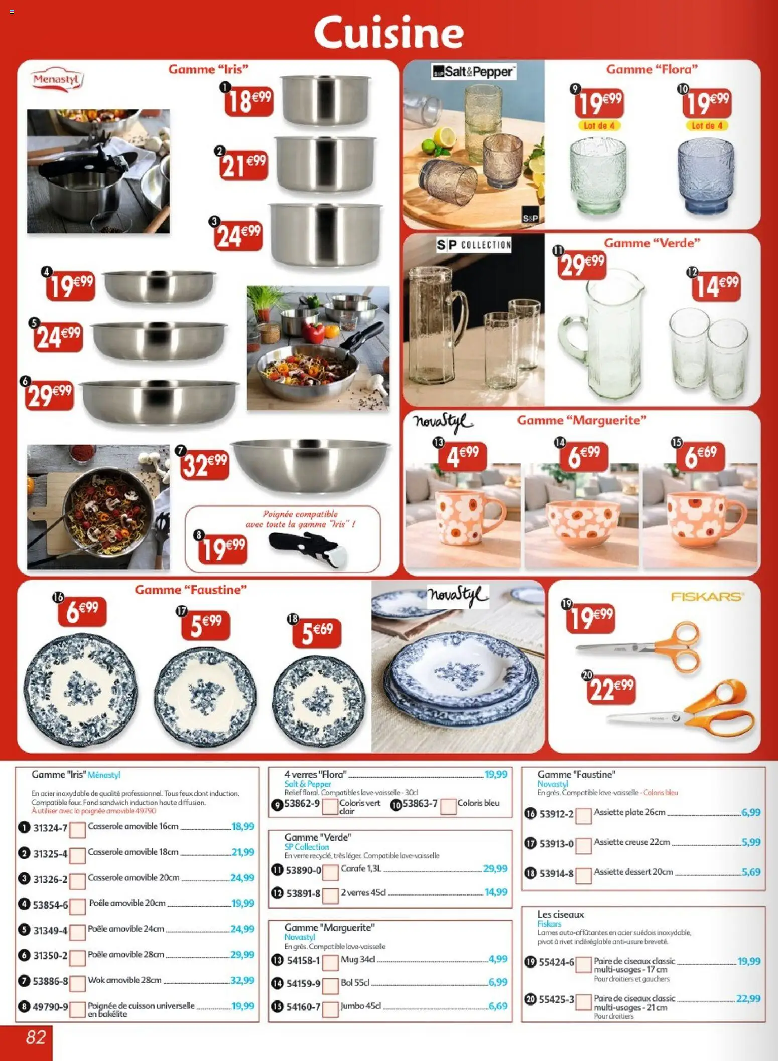 {H1} | Page: 82 | Produits: Poêle, Sandwich, Bol, Casserole