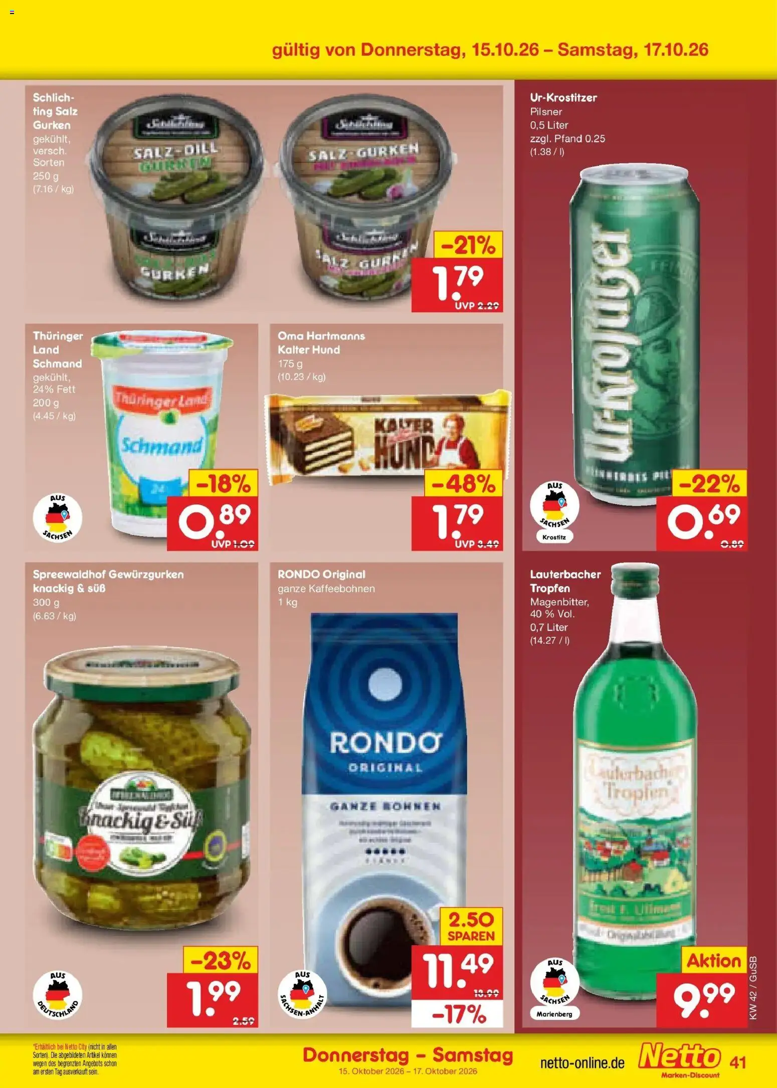 Netto Marken-Discount Prospekt Machern (ab 12.10.2026) » Angebote | Seite: 57 | Produkte: Salz, Gurken