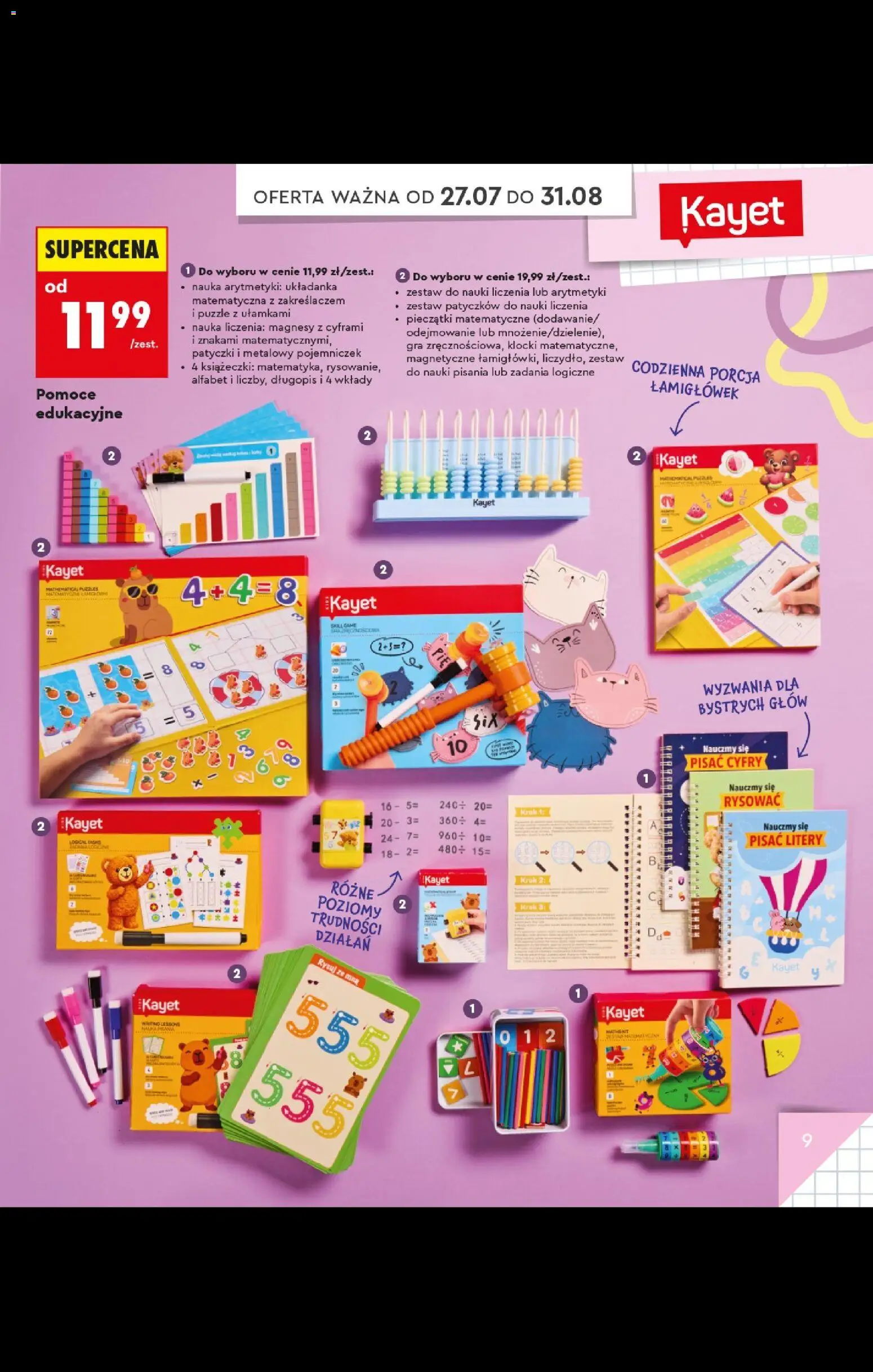 Biedronka gazetka - Do mojej szkoły idę od 20.07.2026 | Strona: 9 | Produkty: Gra, Puzzle