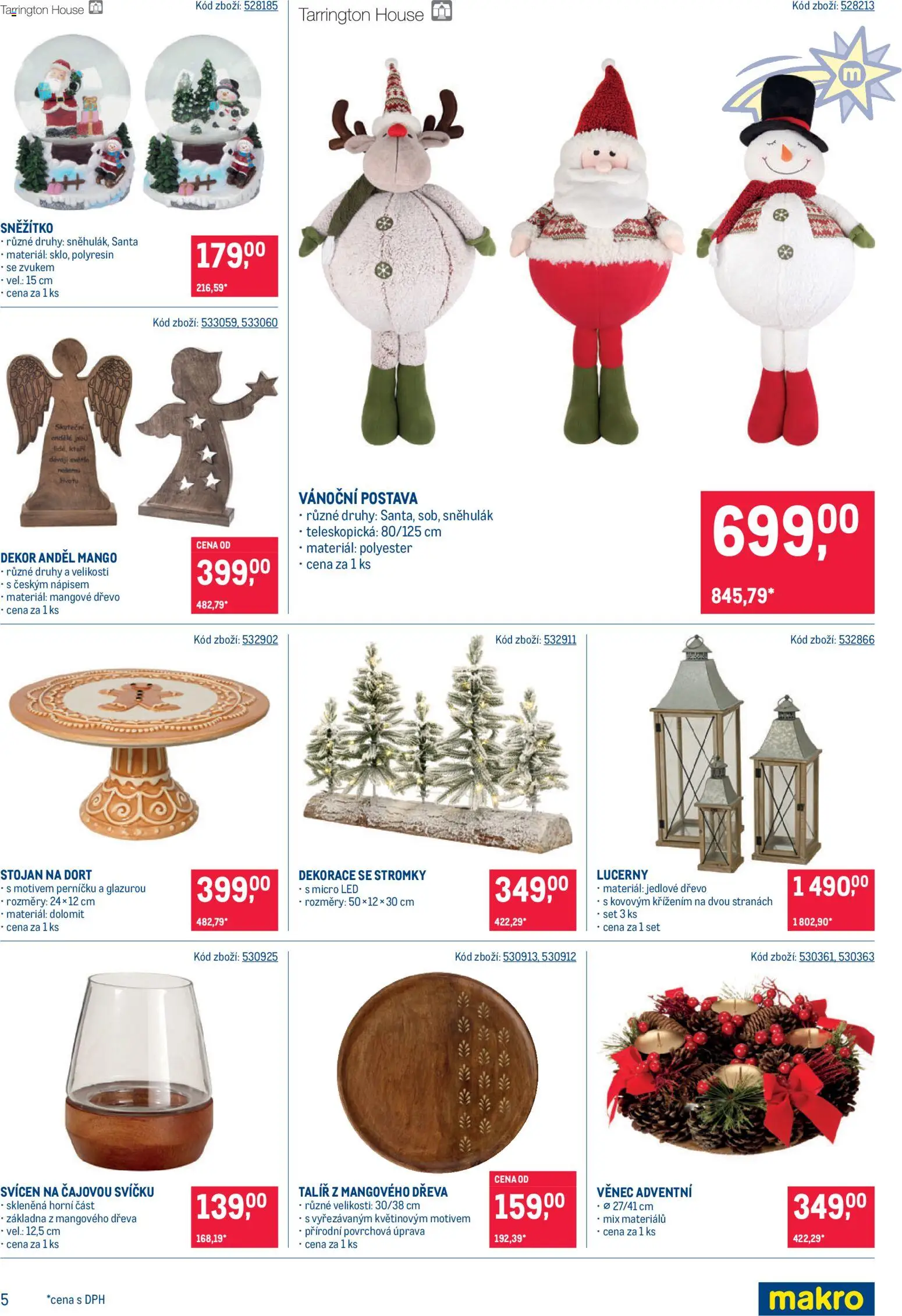 Makro leták - Dekorace od 21.10.2026 | Strana: 5 | Produkty: Mango, Talíř, Dort, Dekorace