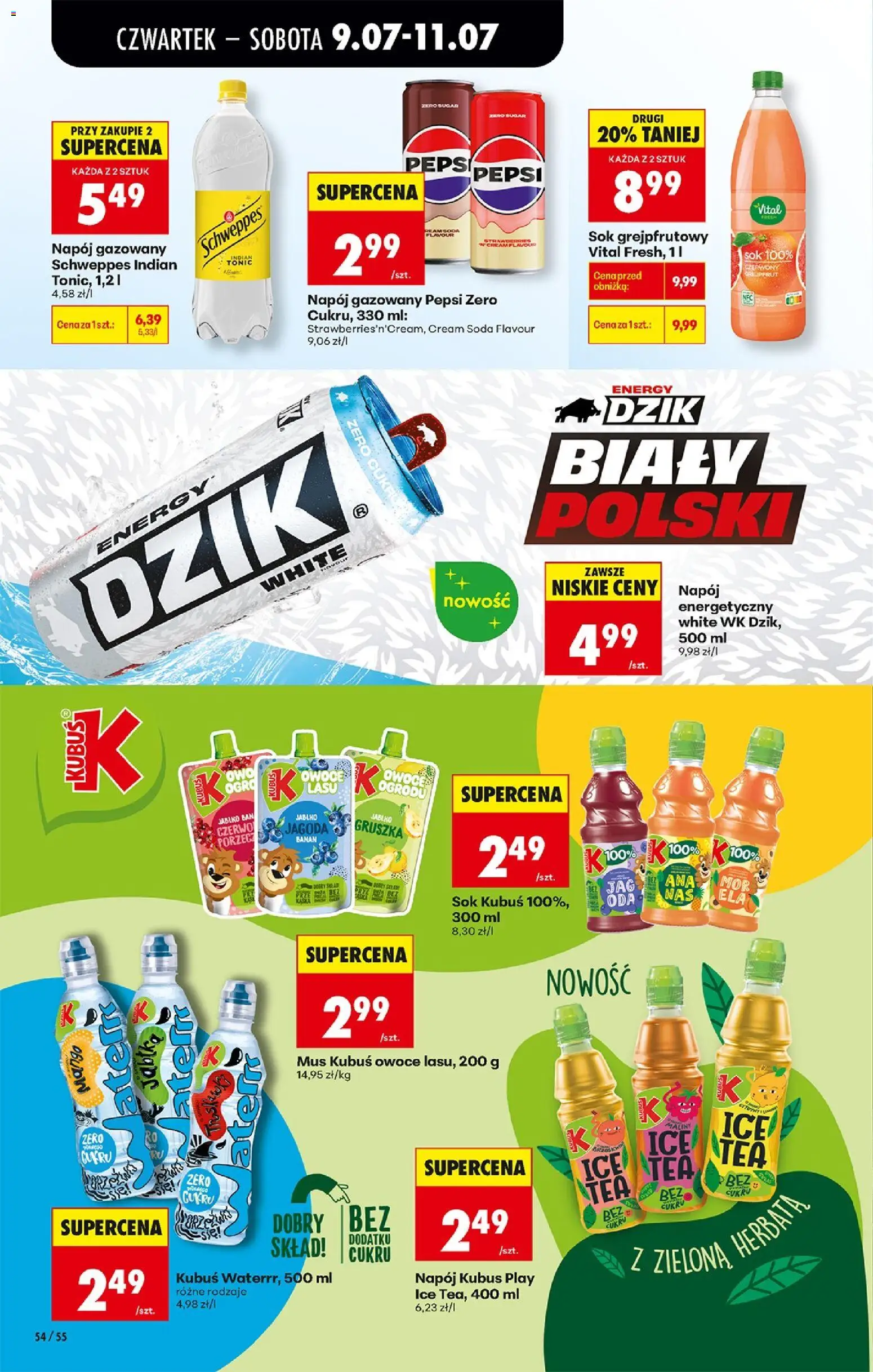 Biedronka Polsko leták - Codziennie niskie ceny od 09.07.2026 | Strana: 64 | Produkty: Pepsi, Pepsi Zero, Banán, Tonic