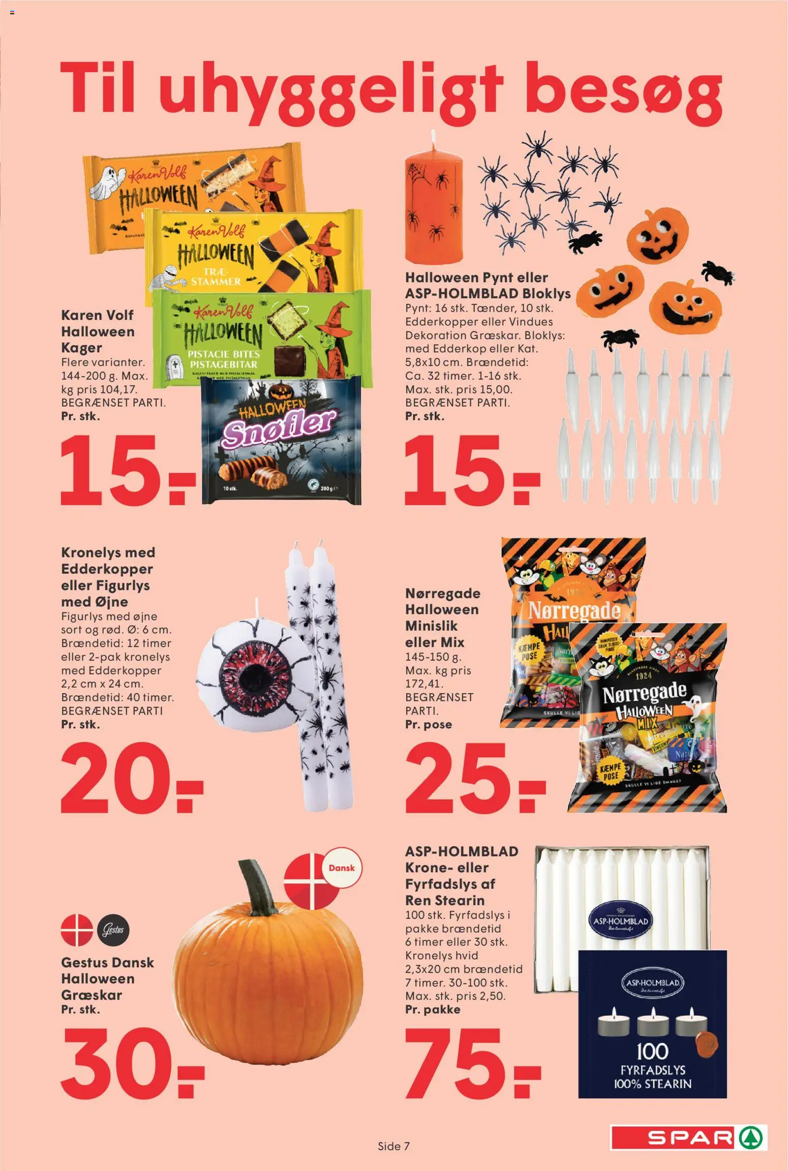 Spar tilbudsavis – gyldig fra 09/10/2026 | Side: 7 | Produkter: Græskar, Kager