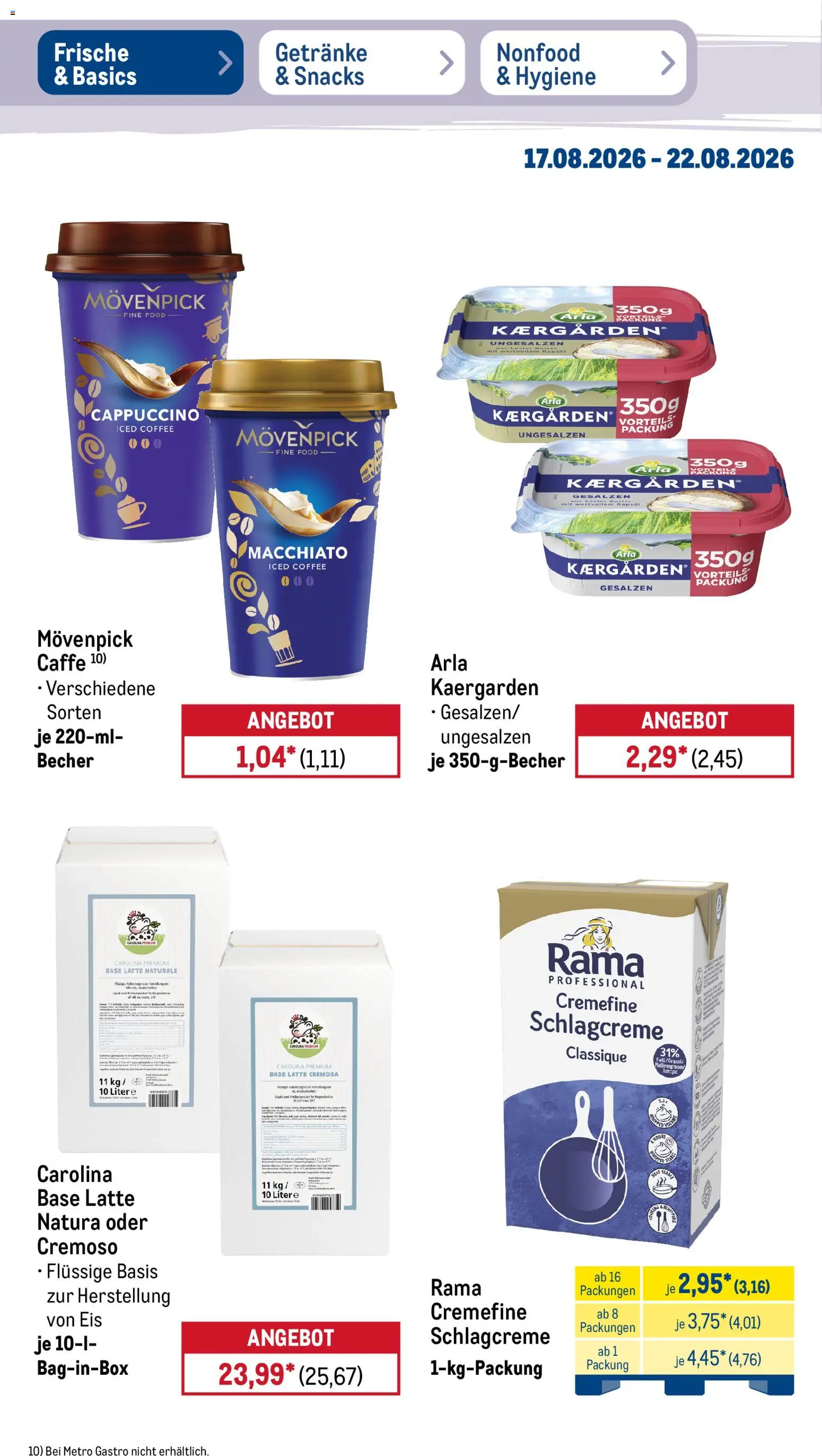 Metro Prospekt – gültig ab 17.08.2026 | Seite: 14 | Produkte: Rama, Rapsöl, Eis