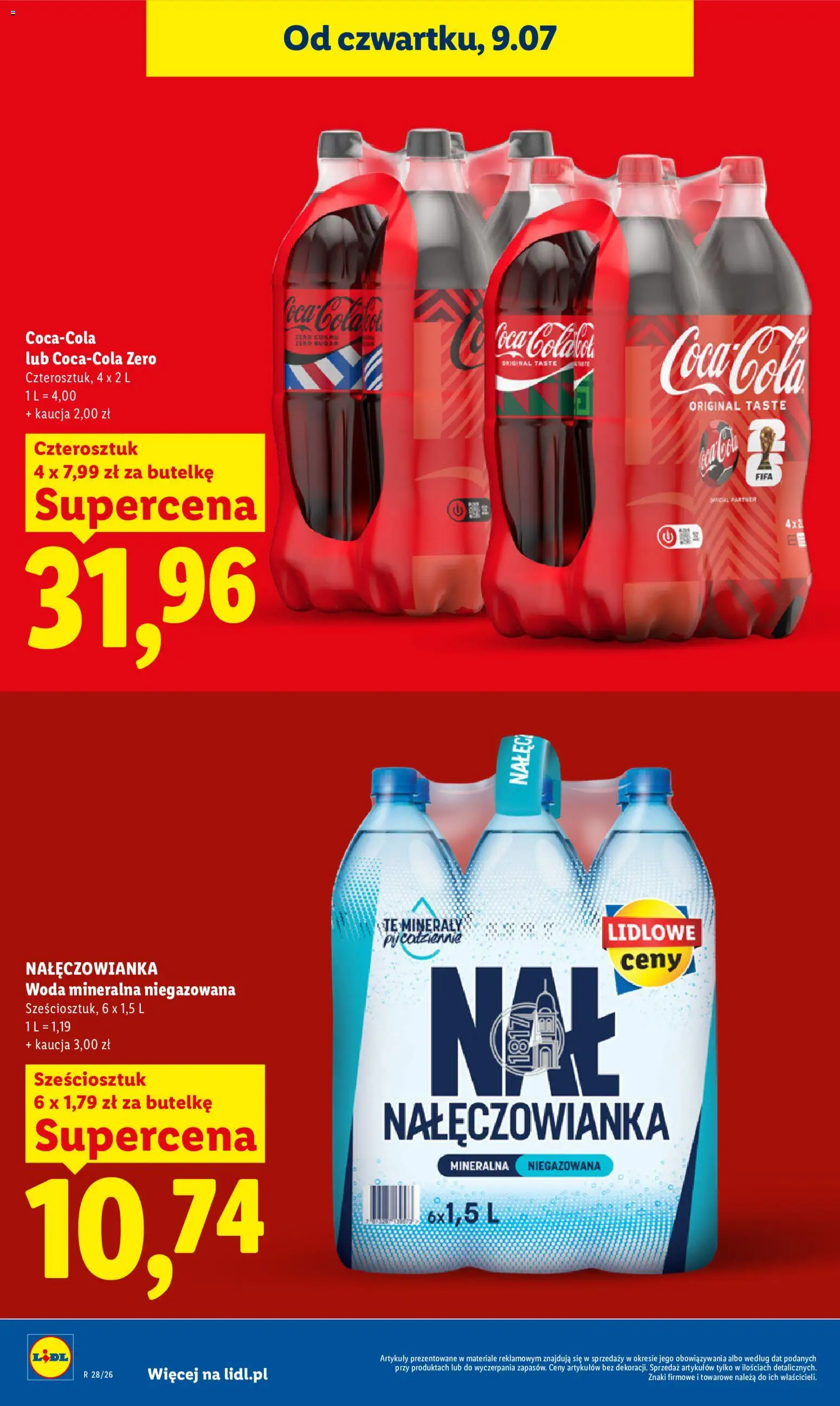 Lidl Polsko leták od 09.07.2026 | Strana: 18 | Produkty: Minerály, Coca cola, Coca Cola Zero, Cola