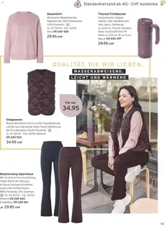 Tchibo aktionen ab 01.09.2026 gültig | Seite: 59 | Produkte: Steppweste, Getränke, Sweatshirt