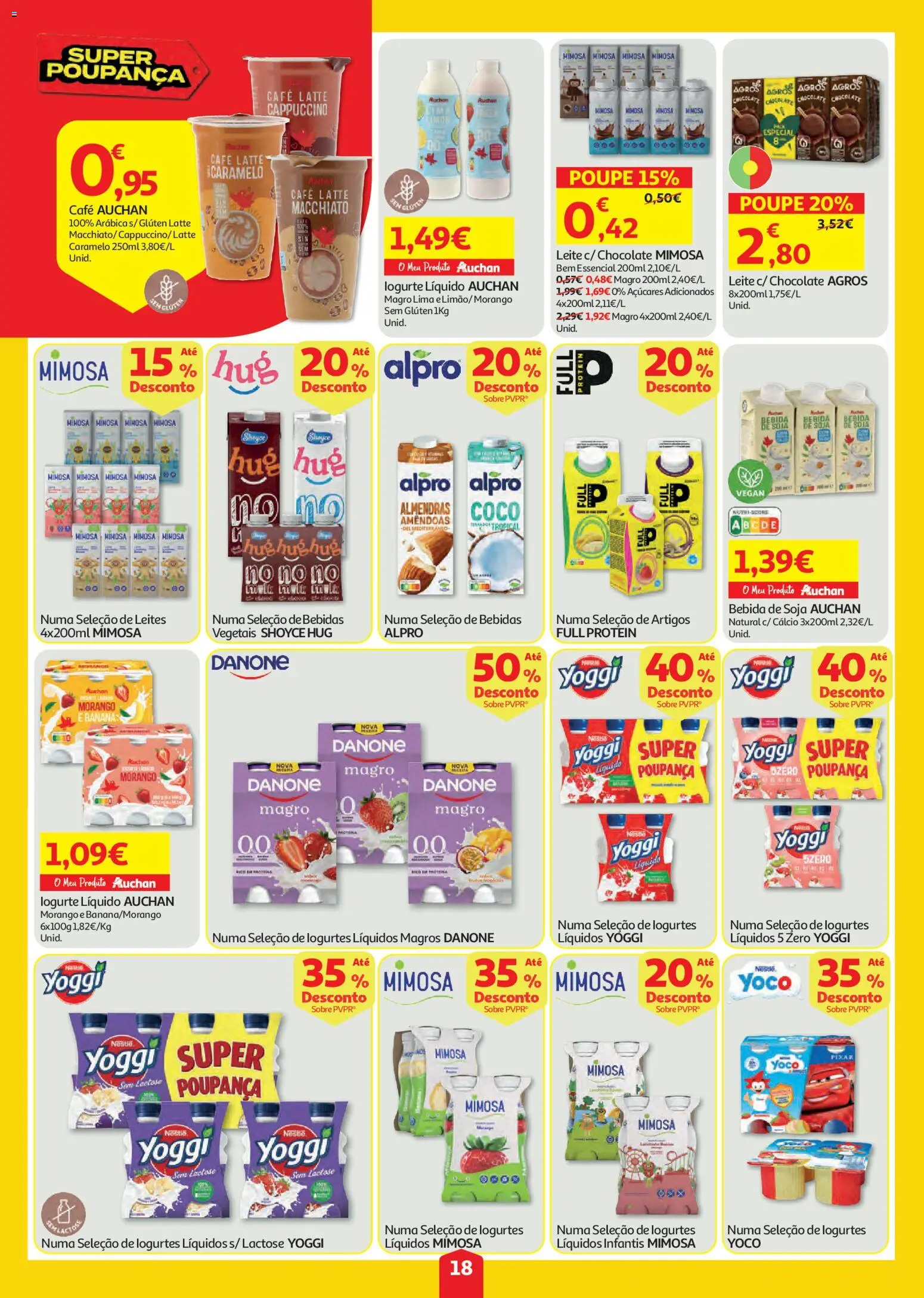 Auchan folheto │ válido de 23/07/2026 | Página: 18 | Produtos: Amêndoas, Cálcio, Leite, Chocolate