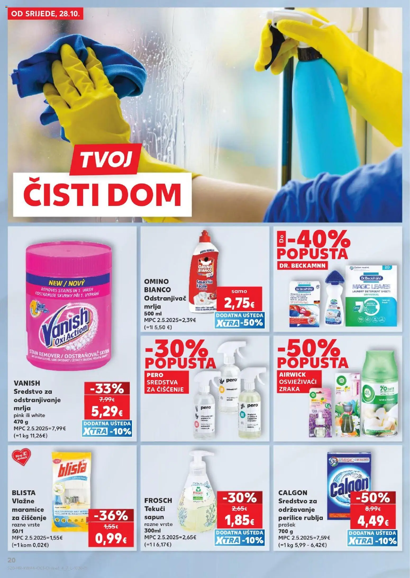 Kaufland katalog | vrijedi od 28.10.2026 | Stranica: 20 | Proizvodi: Perilice rublja, Vlažne maramice, Sapun, Maramice