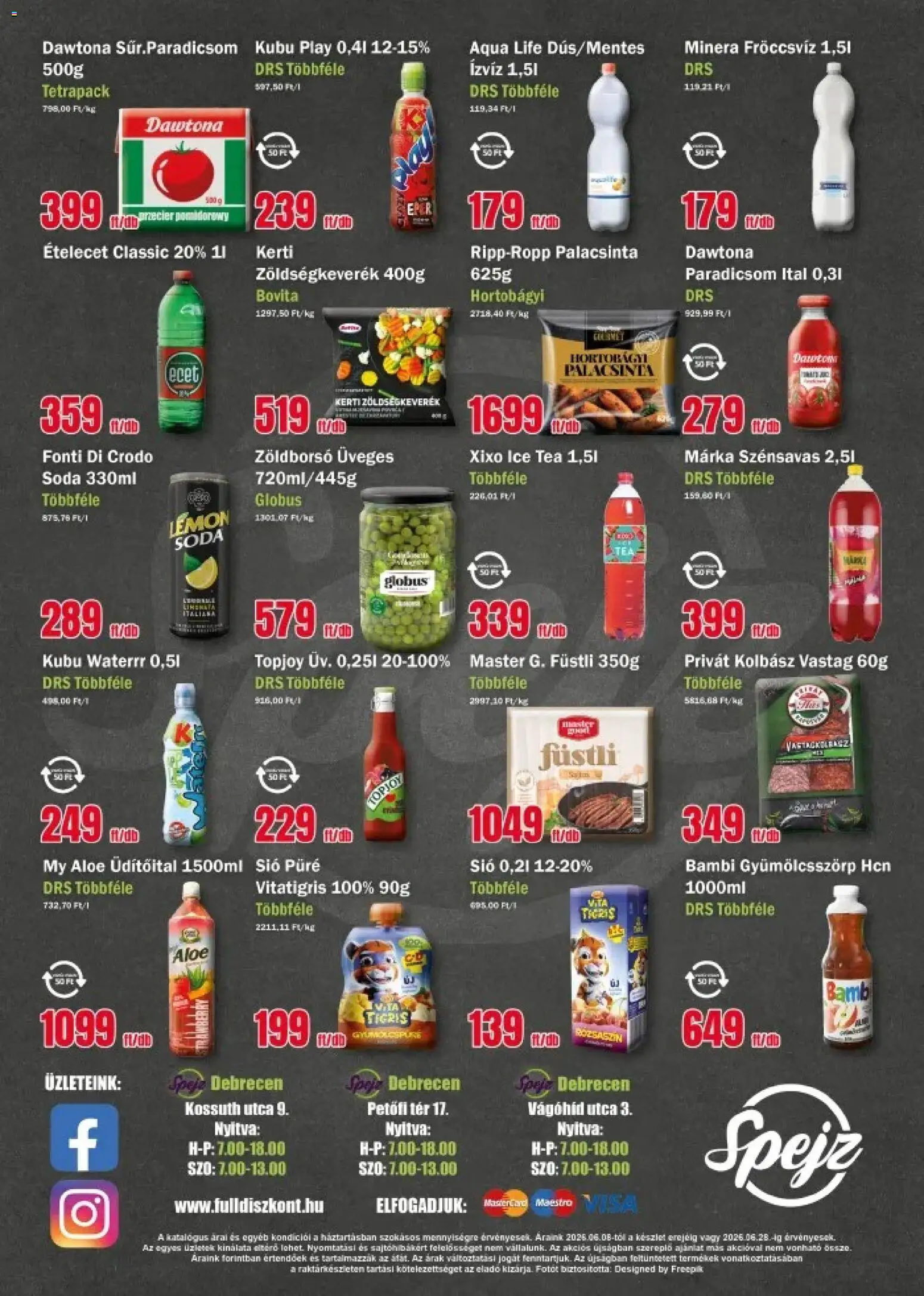 FullDiszkont akciós ujság - amely érvényes a következő dátumtól: 08.06.2026 | Oldal: 4 | Termékek: Zöldborsó, Kolbász, Paradicsom, Tea