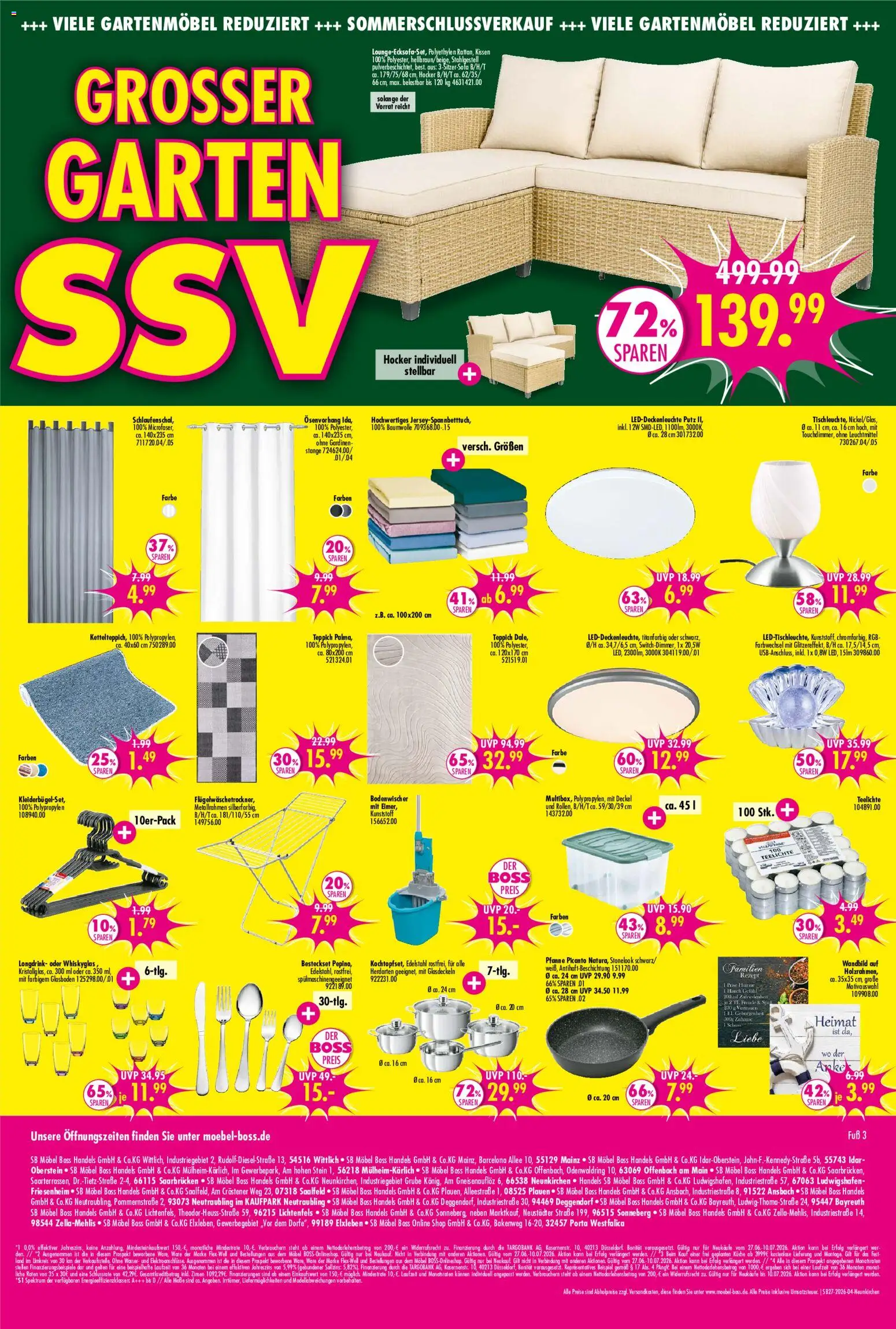 SB Möbel Boss Prospekt Neunkirchen – gültig ab 27.06.2026 | Seite: 4 | Produkte: Hocker, Kissen, Teppich, Wasser