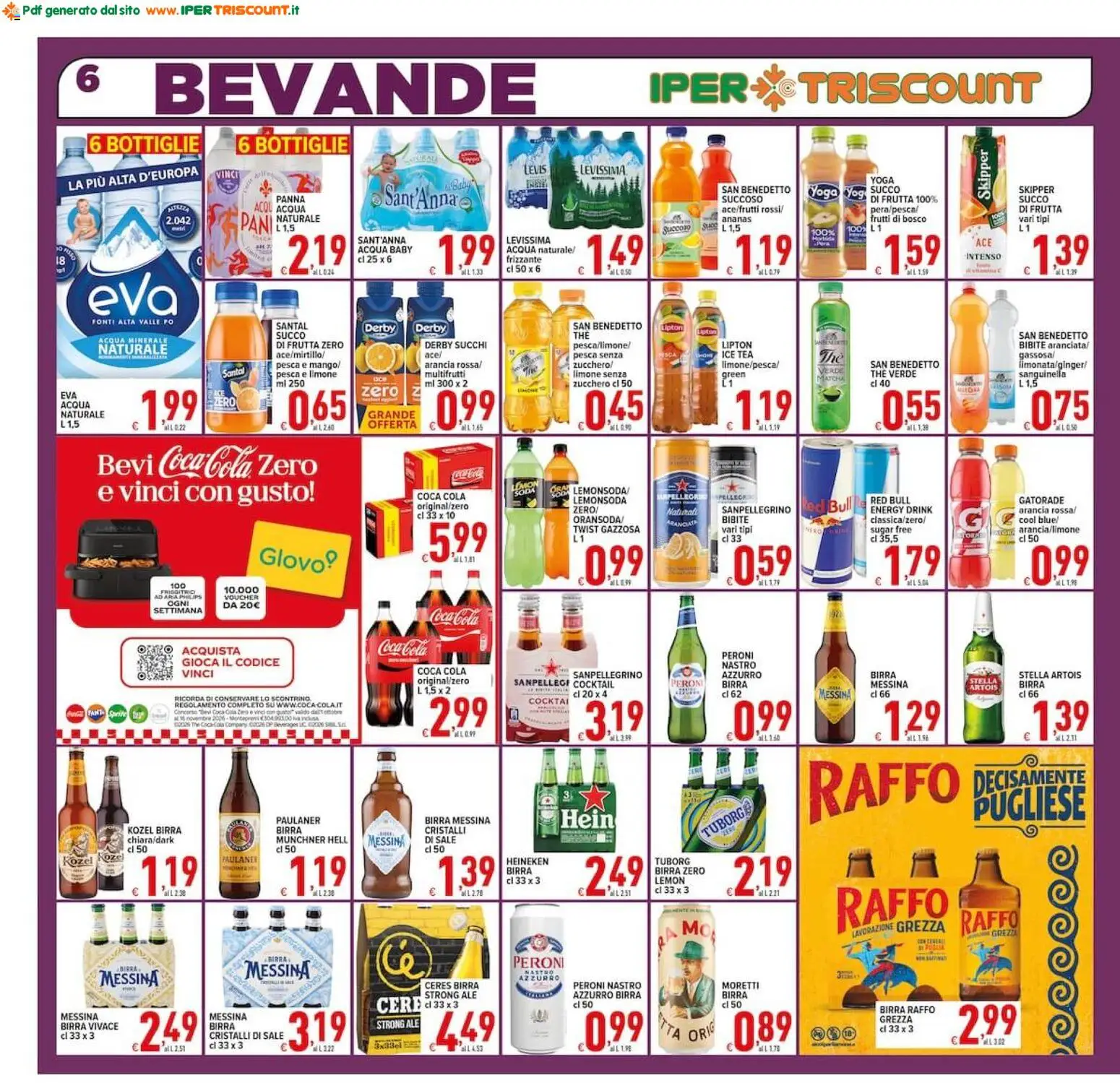 Volantino Ipertriscount del 02/10/2026 | Pagina: 6 | Prodotti: Zucchero, Pera, Ceres, Coca Cola