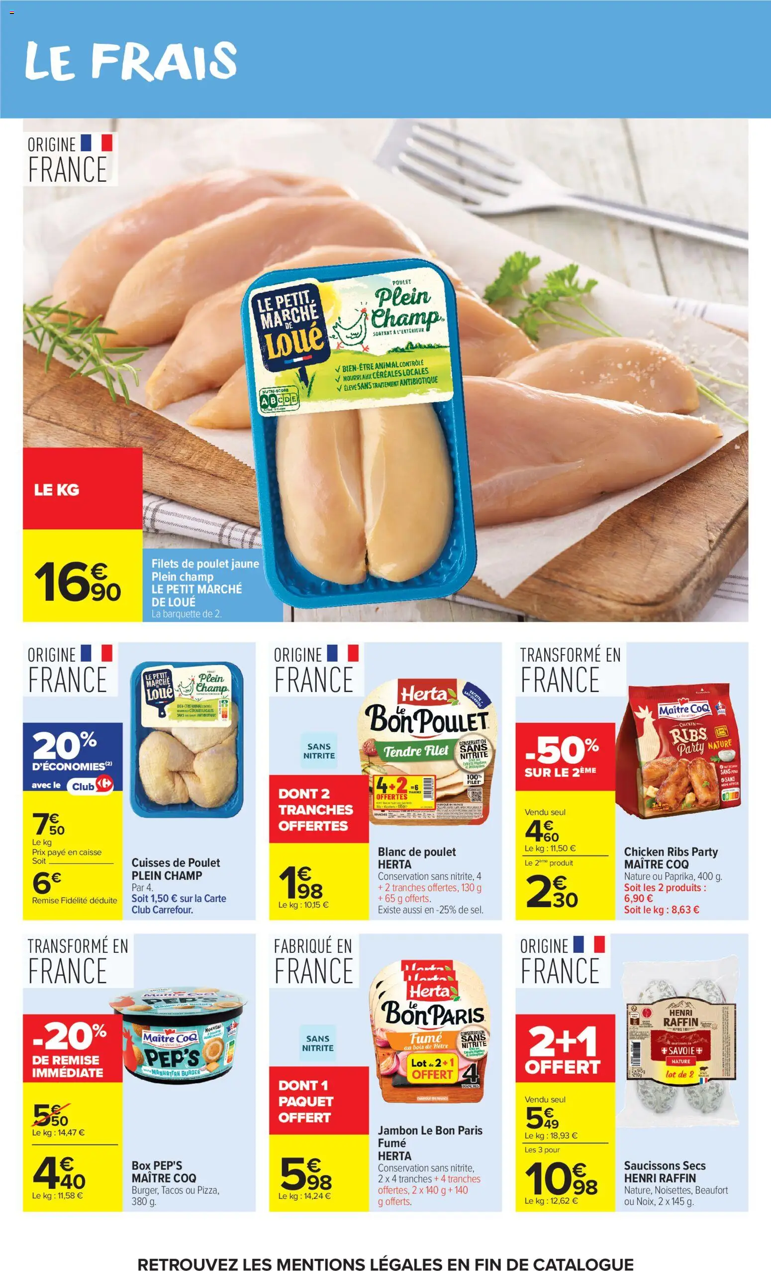 {H1} | Page: 26 | Produits: Poulet, Filets de poulet, Blanc de poulet, Céréales